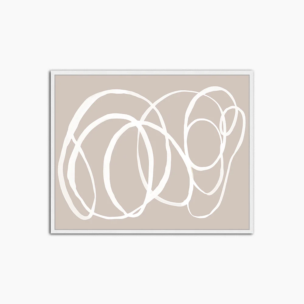 Abstract Beige - Print Muurdecoratie