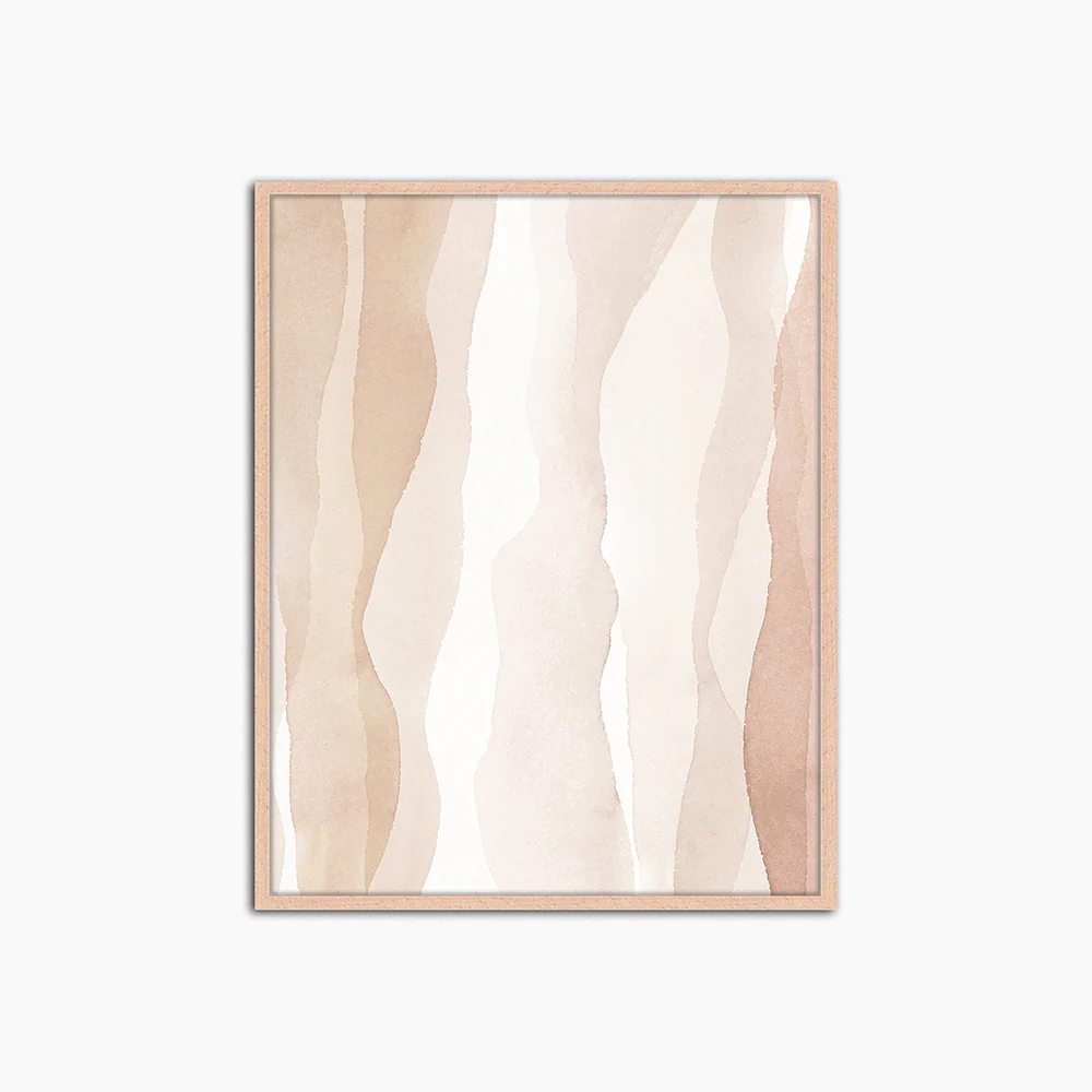 Abstract beige - Print Muurdecoratie