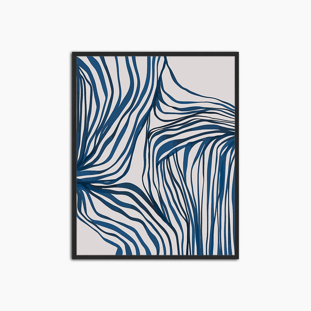 Abstract Blue - Print Muurdecoratie