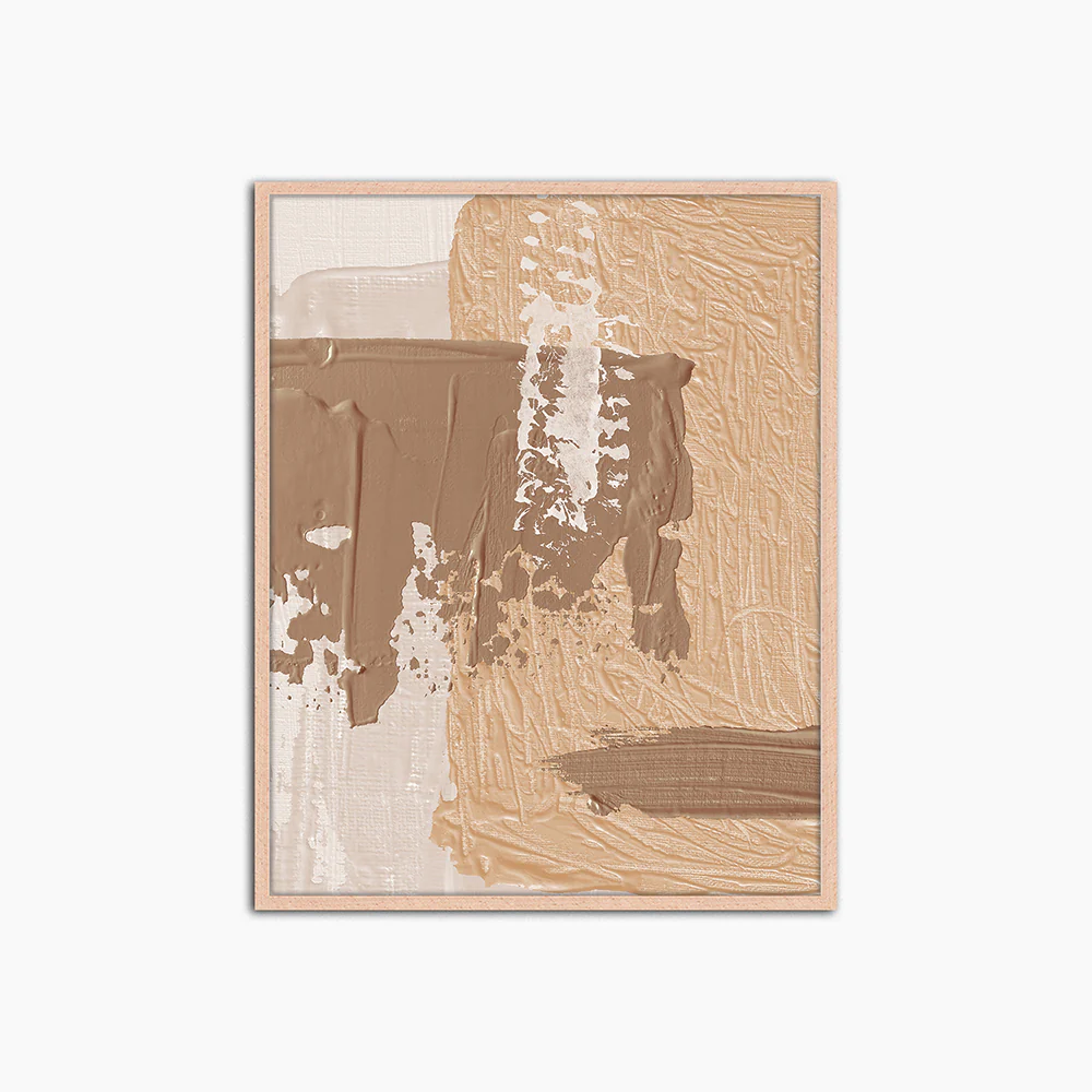 Abstract in Beige - Print Muurdecoratie