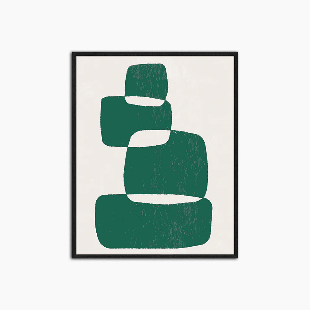 Abstract in Dark Green - Print Muurdecoratie