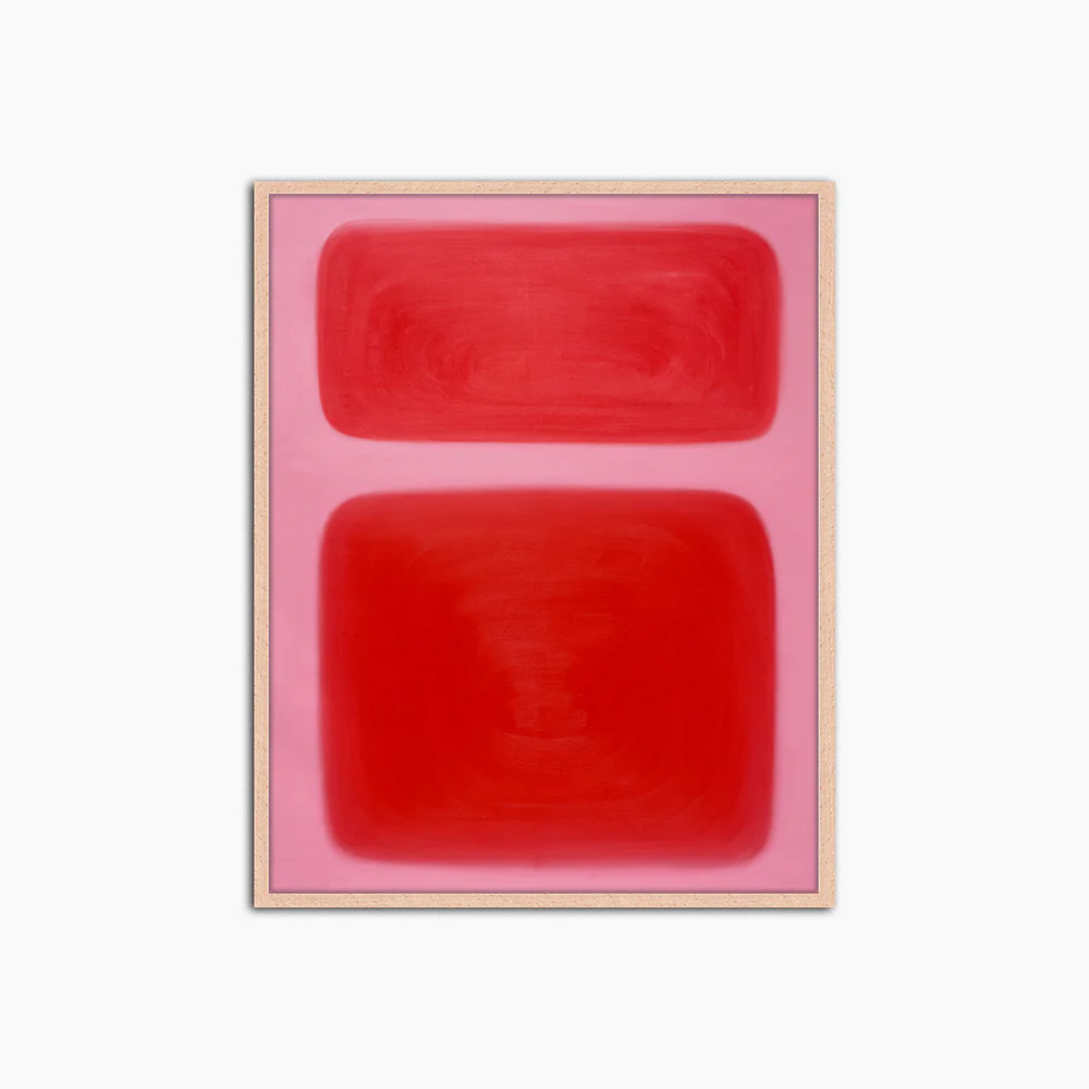 Abstract Pinky Red - Print Muurdecoratie