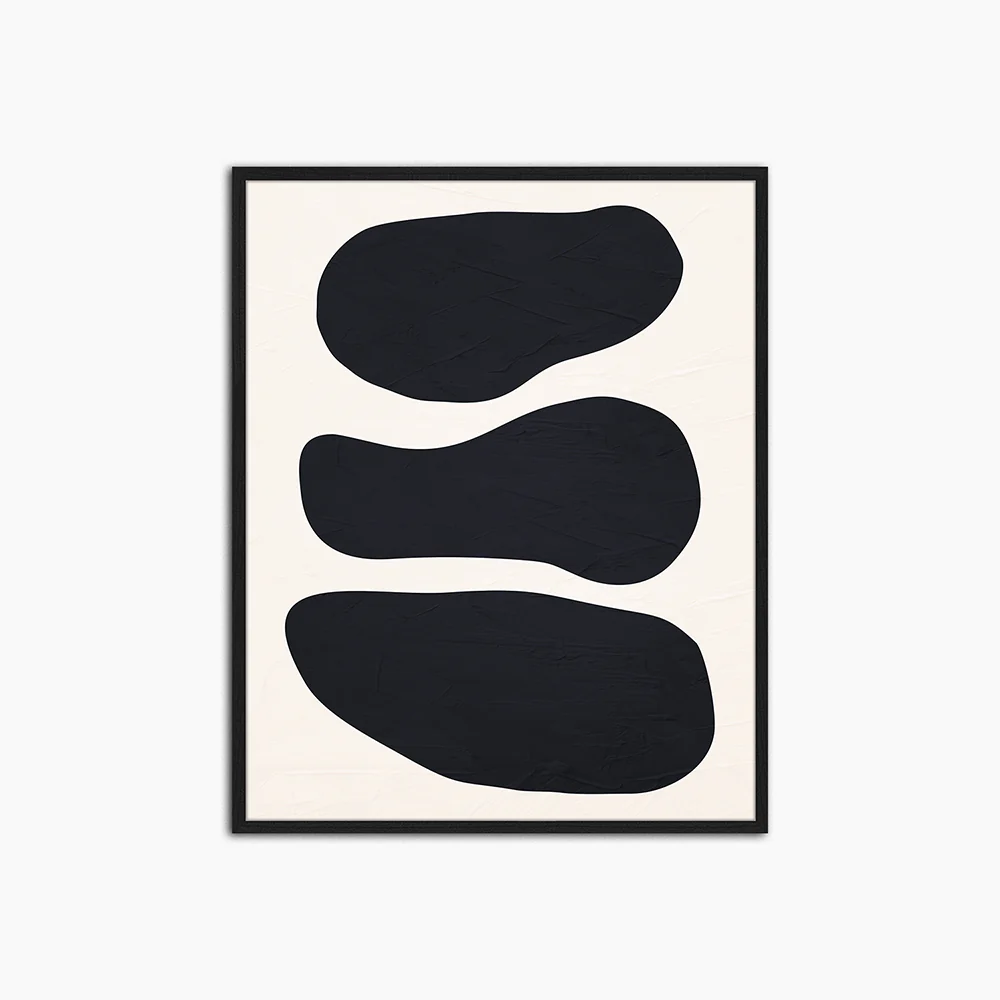 Black Round Shapes - Print Muurdecoratie