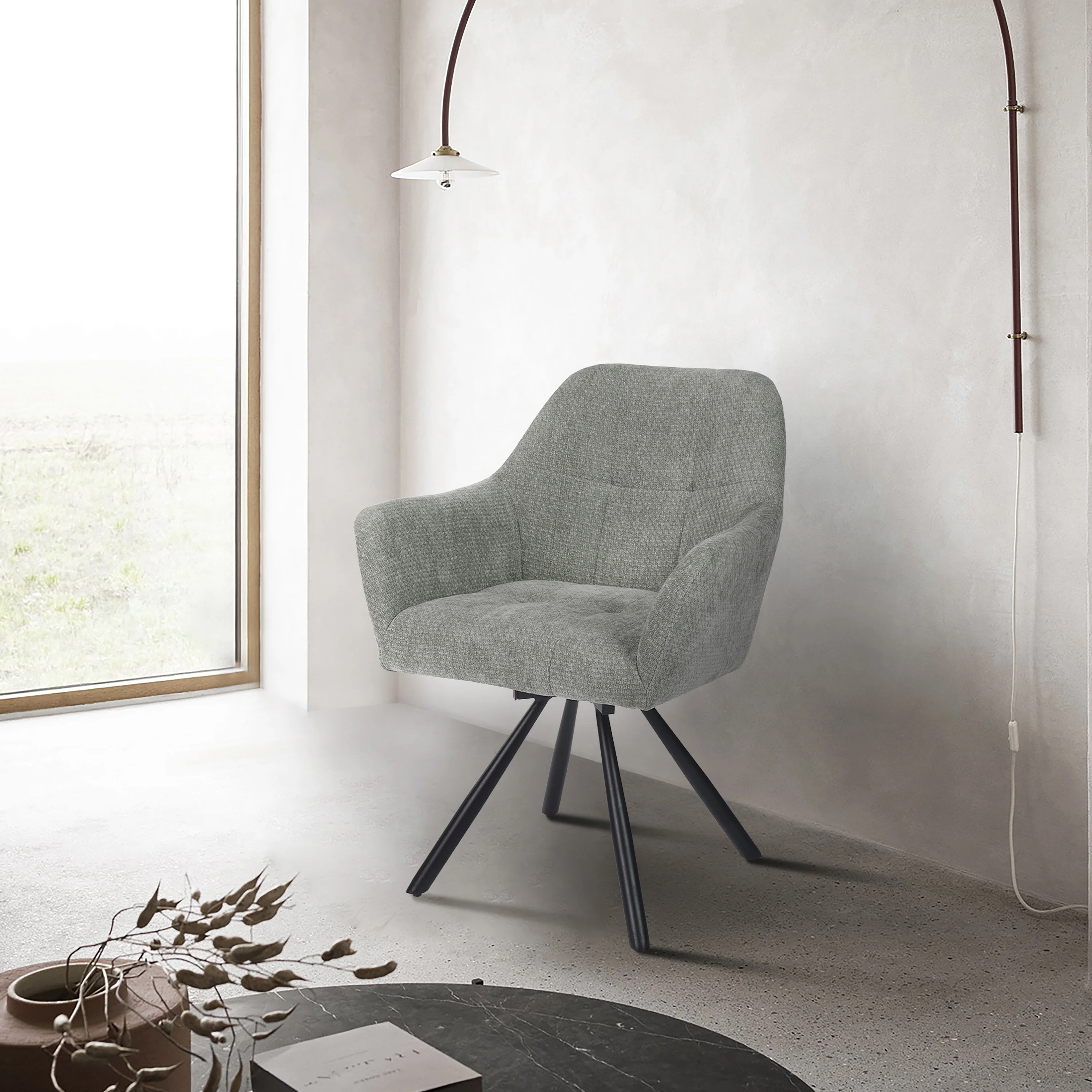 Breeze Draaistoel - Grijs - Chenille - Image 9