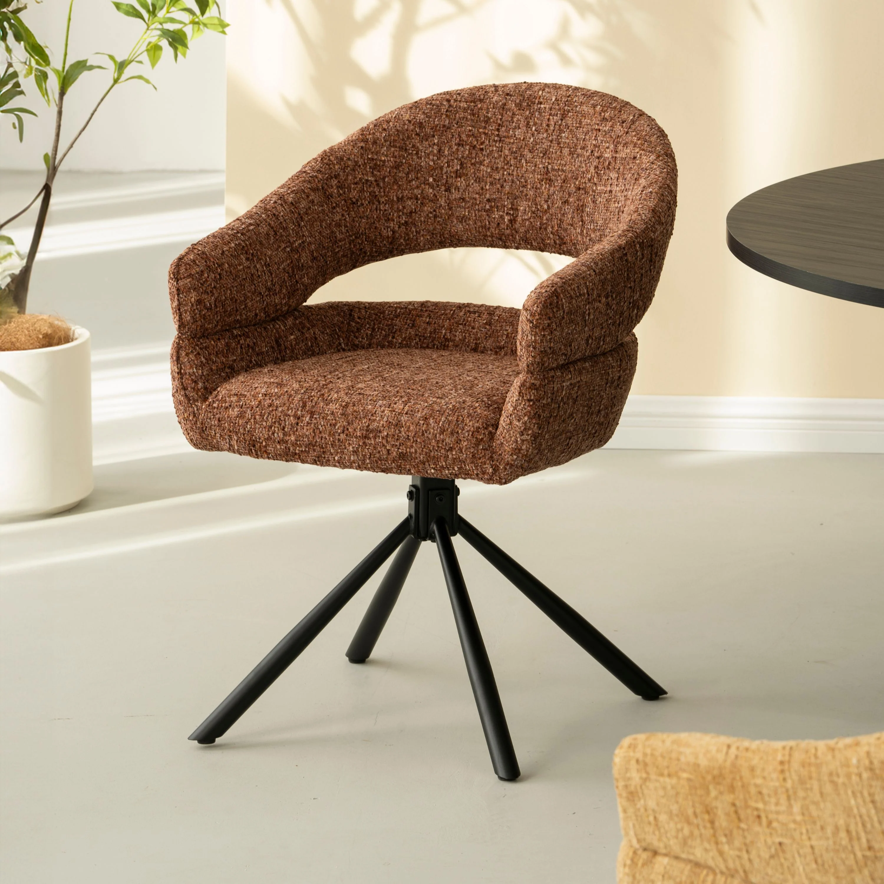 Clover Draaistoel - Brick Rood - Chenille - Image 2