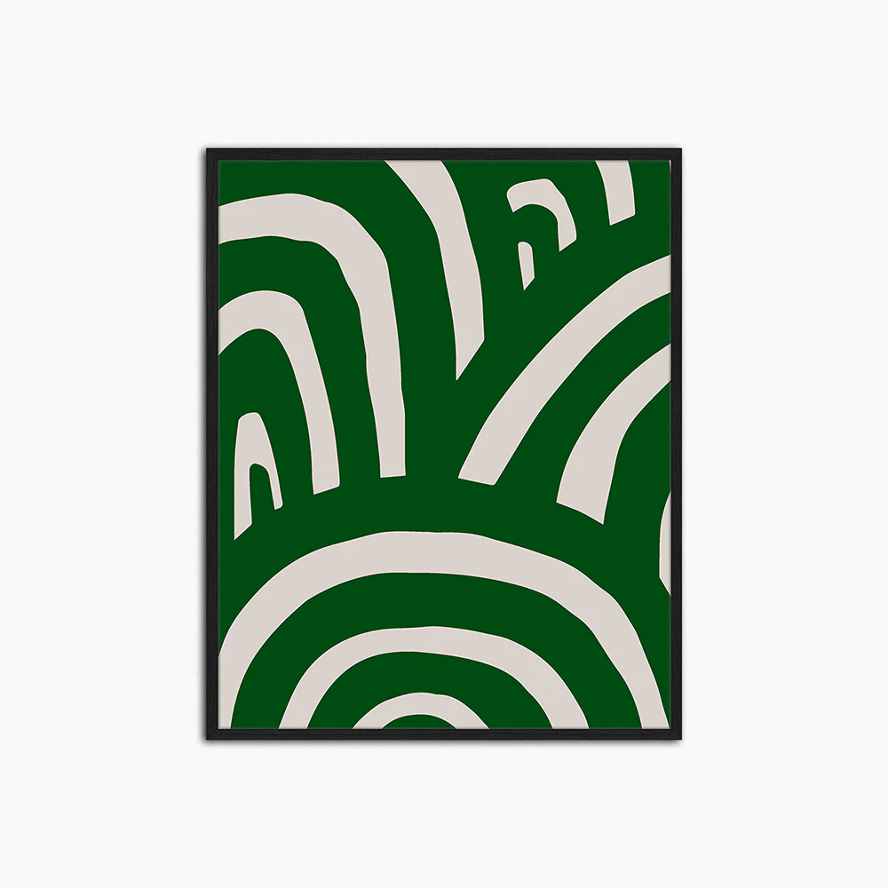 Green Abstract Rainbows - Print Muurdecoratie