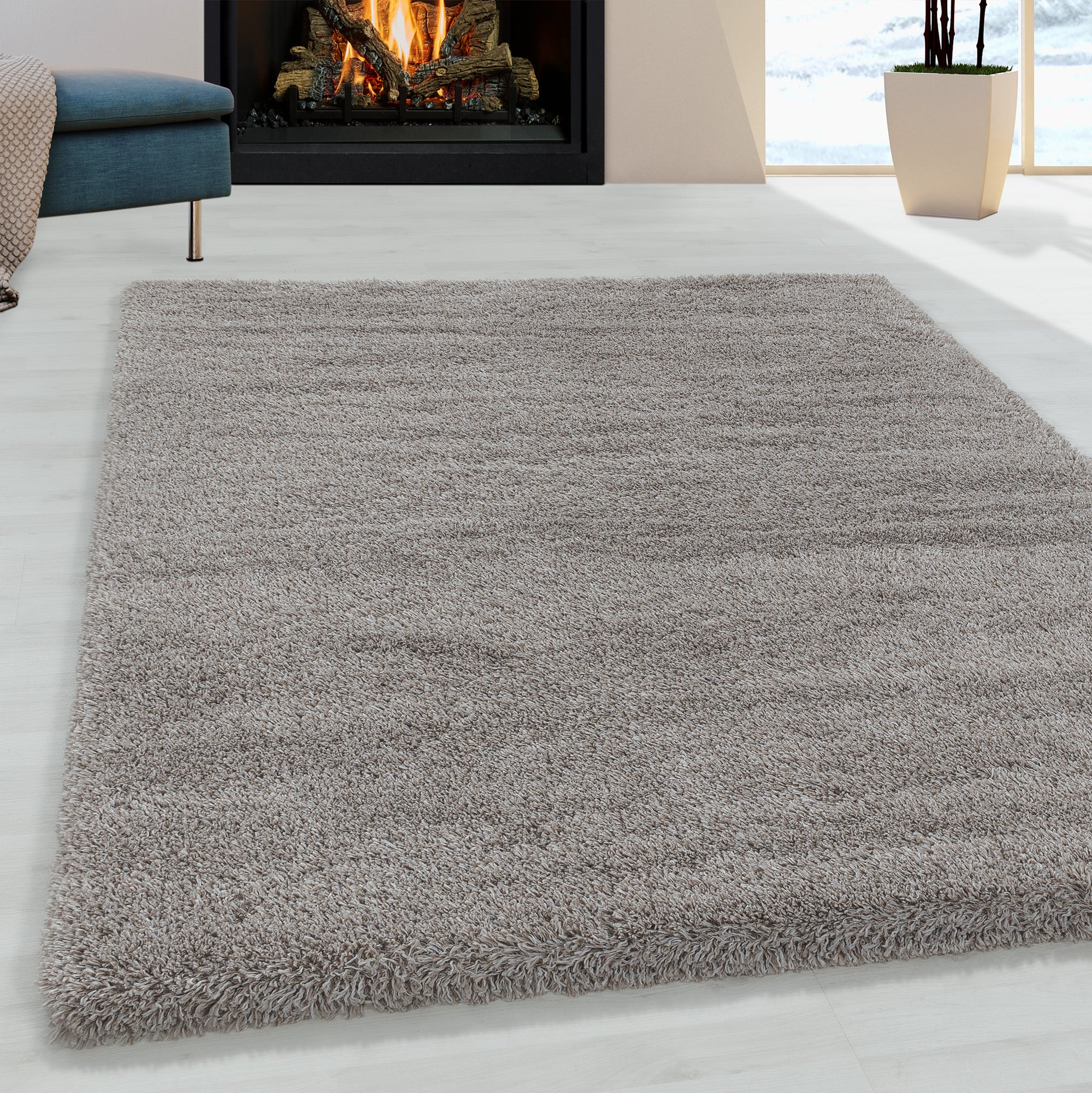 Hoogpolig Vloerkleed - Fuzzy - Beige - Image 2