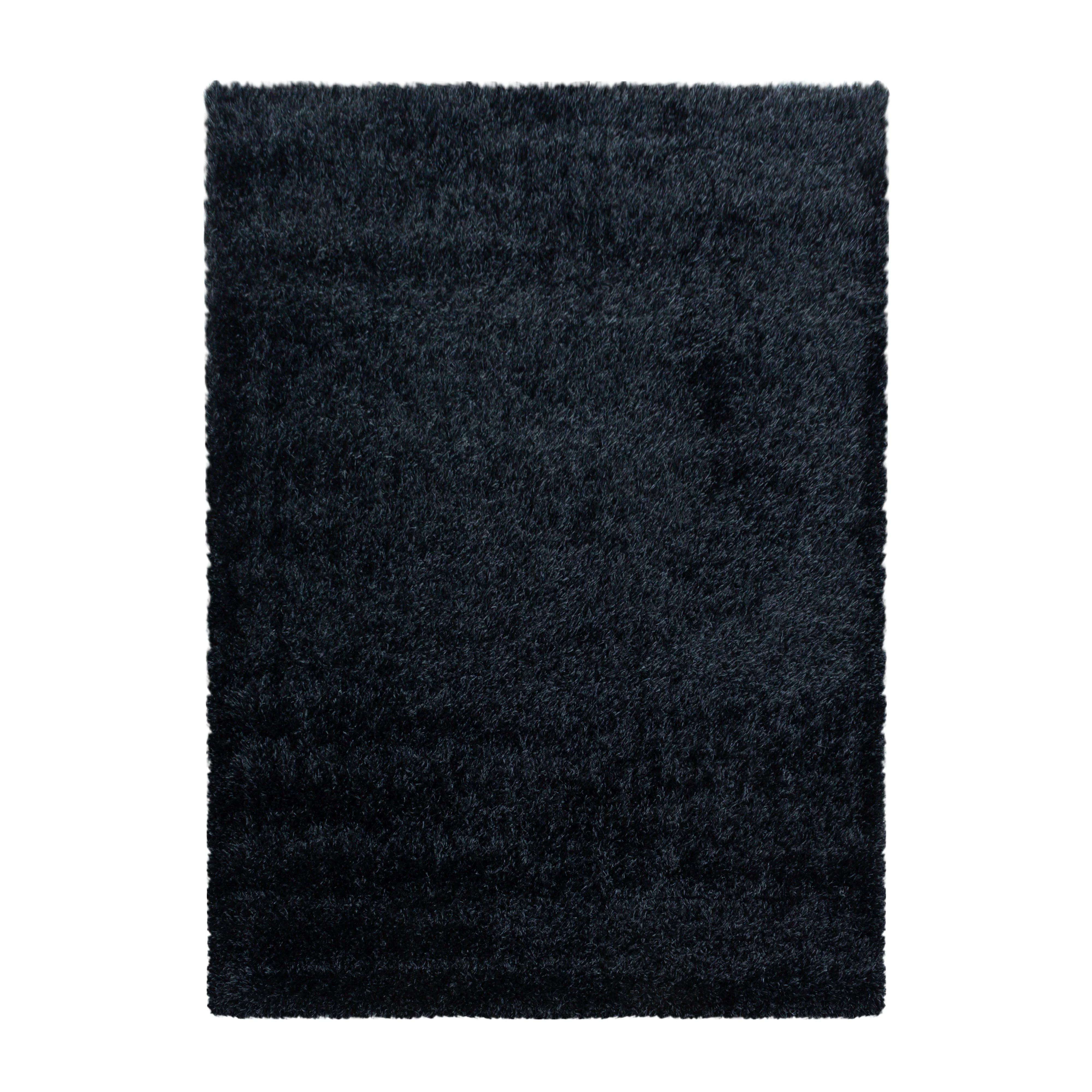 Hoogpolig Vloerkleed Luxe - Plain - Zwart