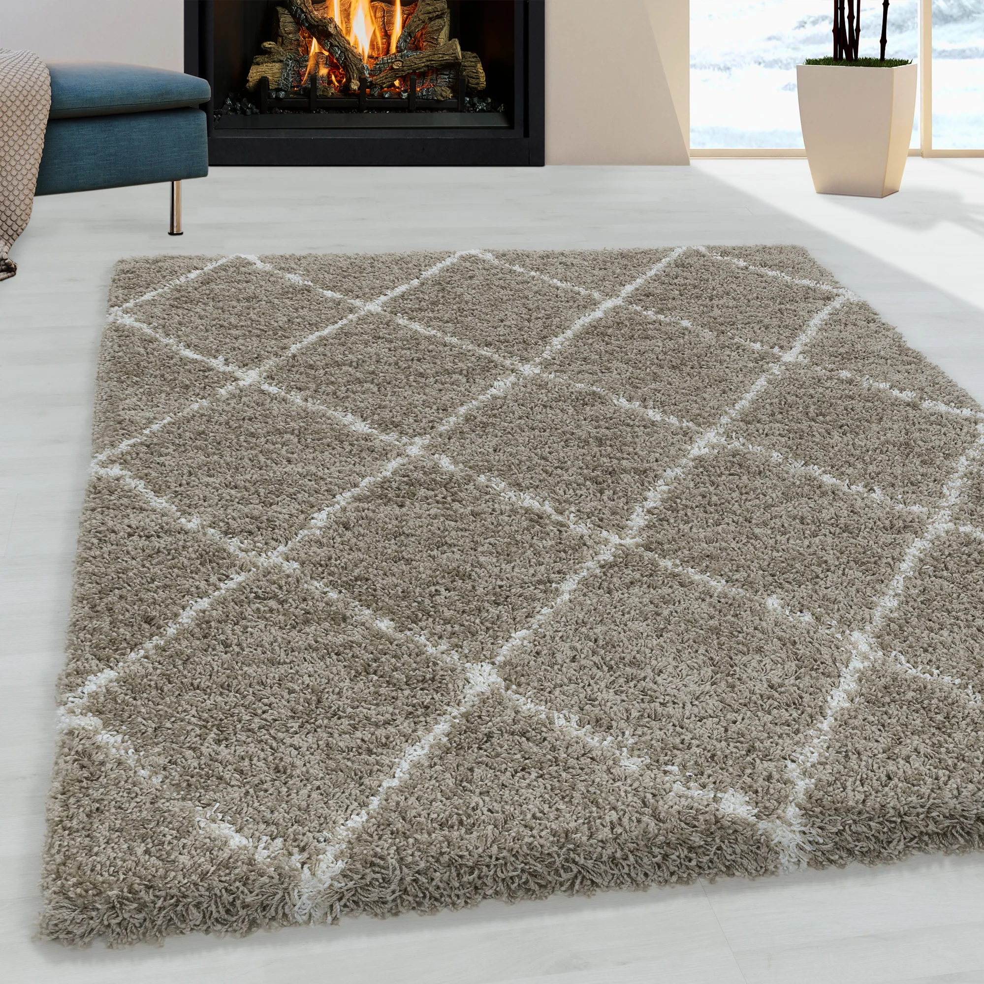 Hoogpolig Vloerkleed - Odin - Beige - Image 2