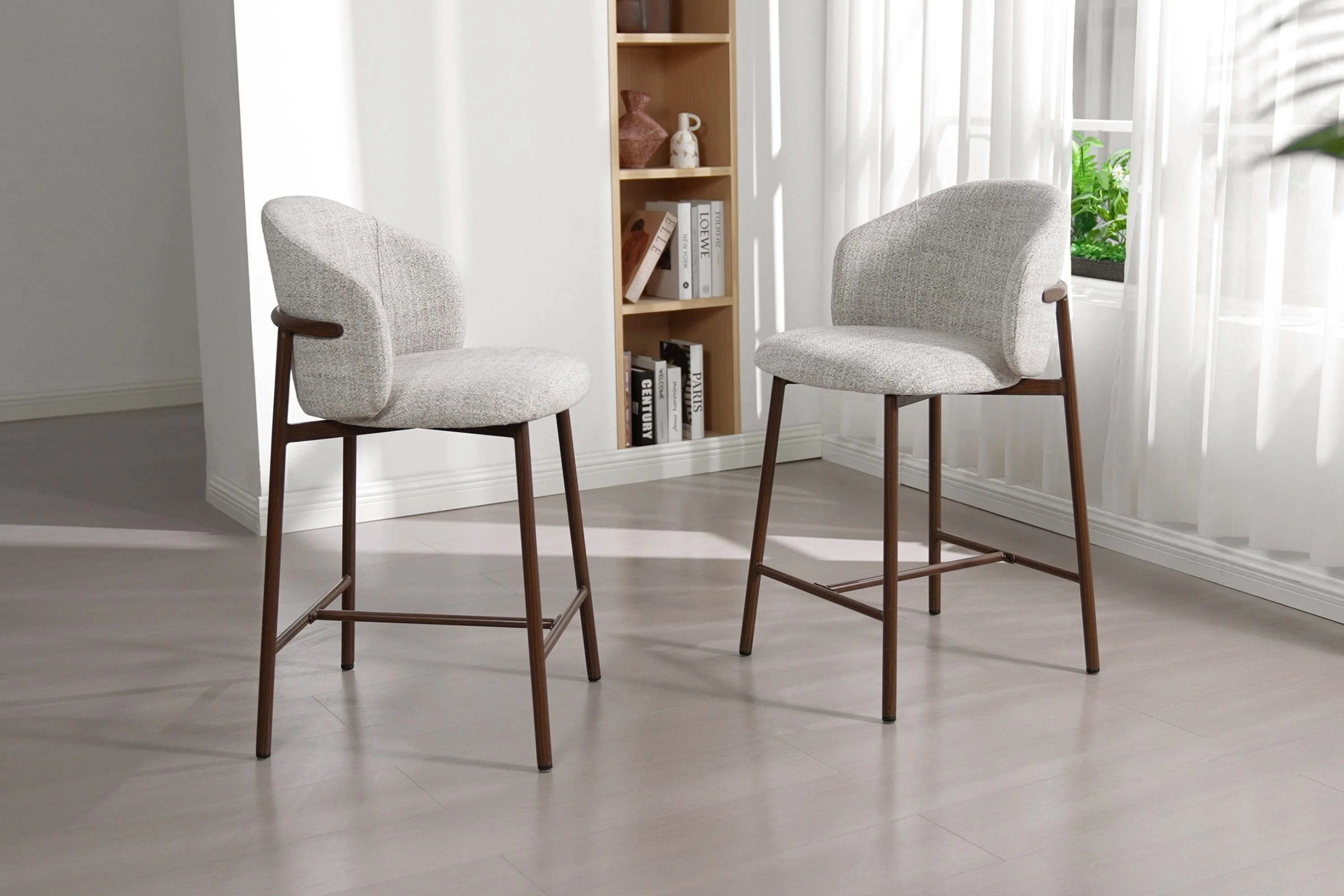 Jenna Barstoel - Beige - Walnoot Poten - Image 10