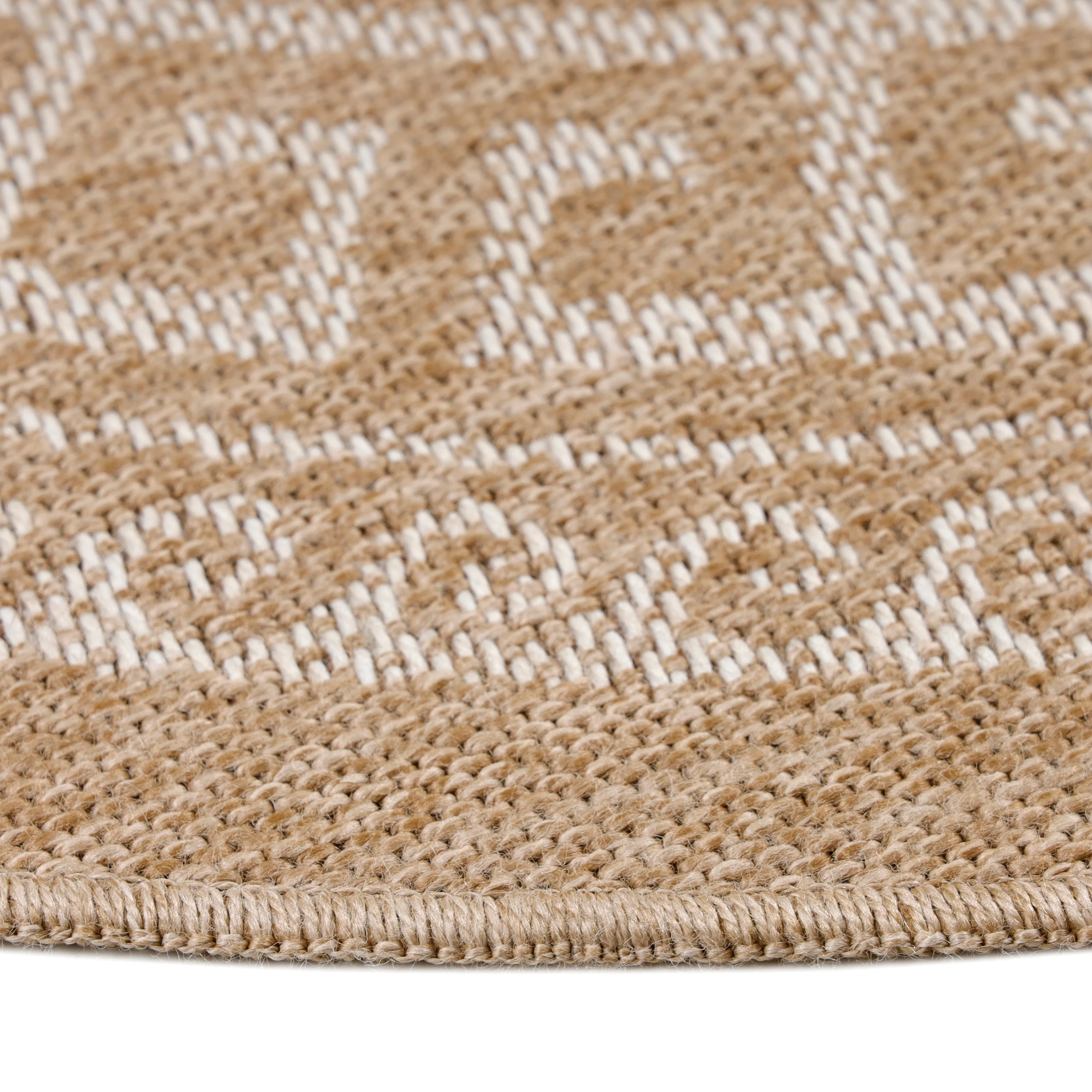 Jute Look Vloerkleed - Rond - Beige Patroon - Image 4