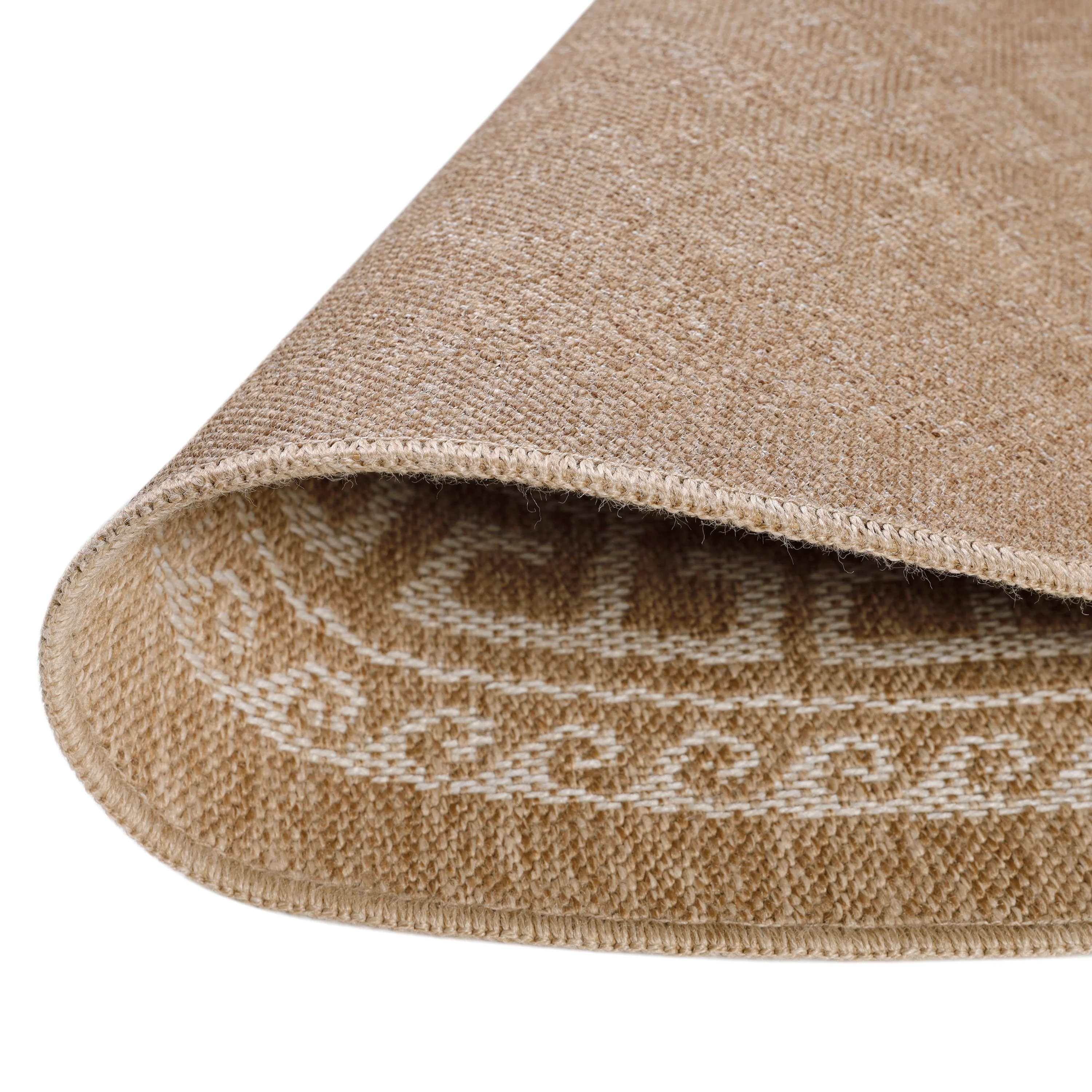 Jute Look Vloerkleed - Rond - Beige Patroon - Image 5