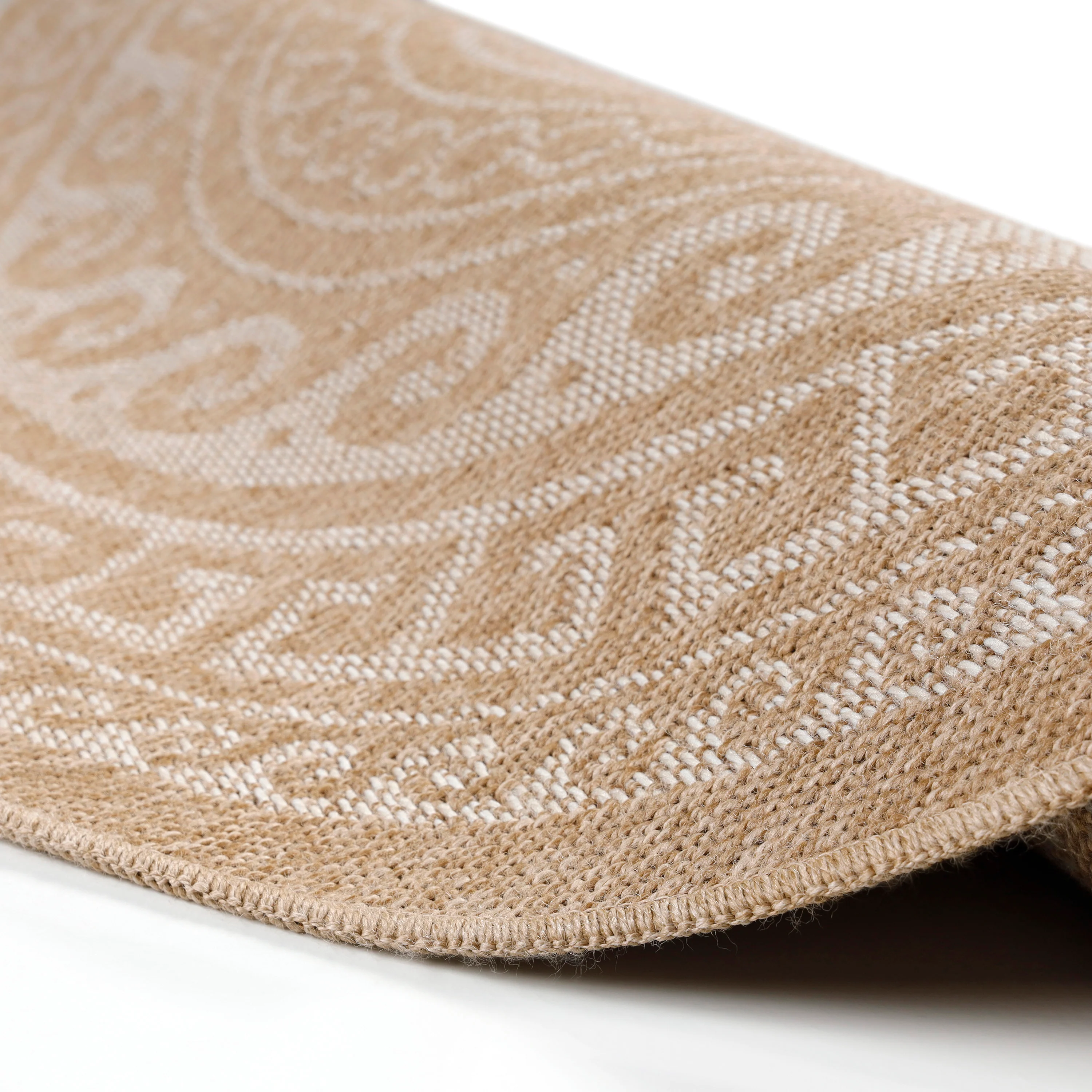 Jute Look Vloerkleed - Rond - Beige Patroon - Image 7