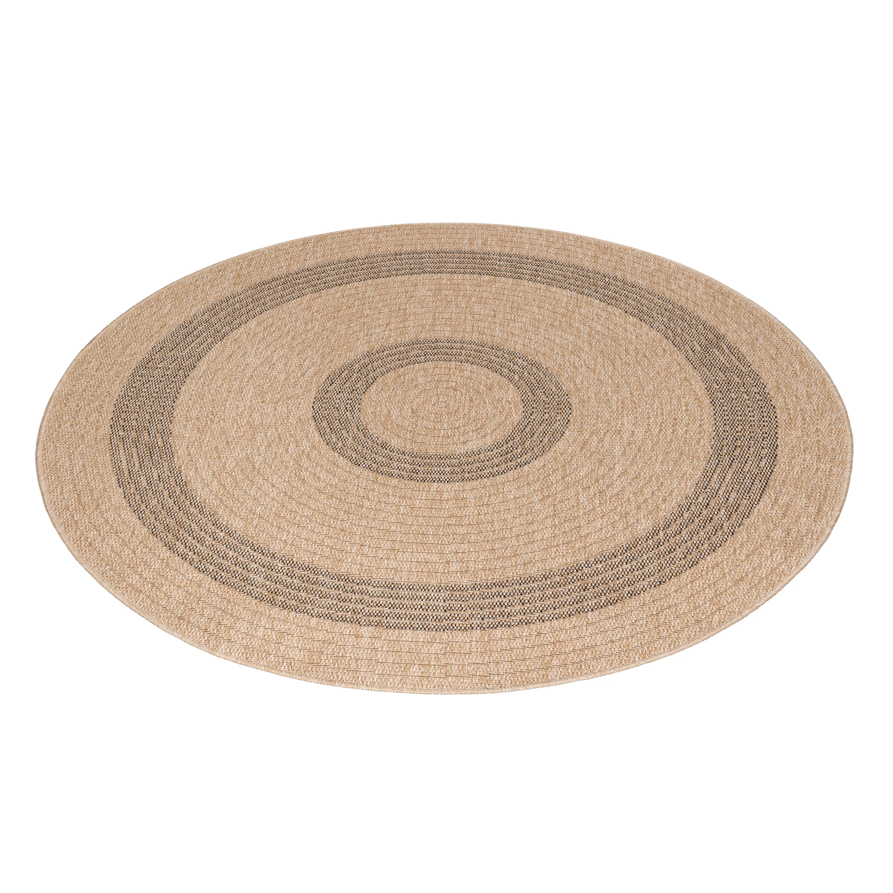 Jute Look Vloerkleed - Rond - Zwart - Image 3