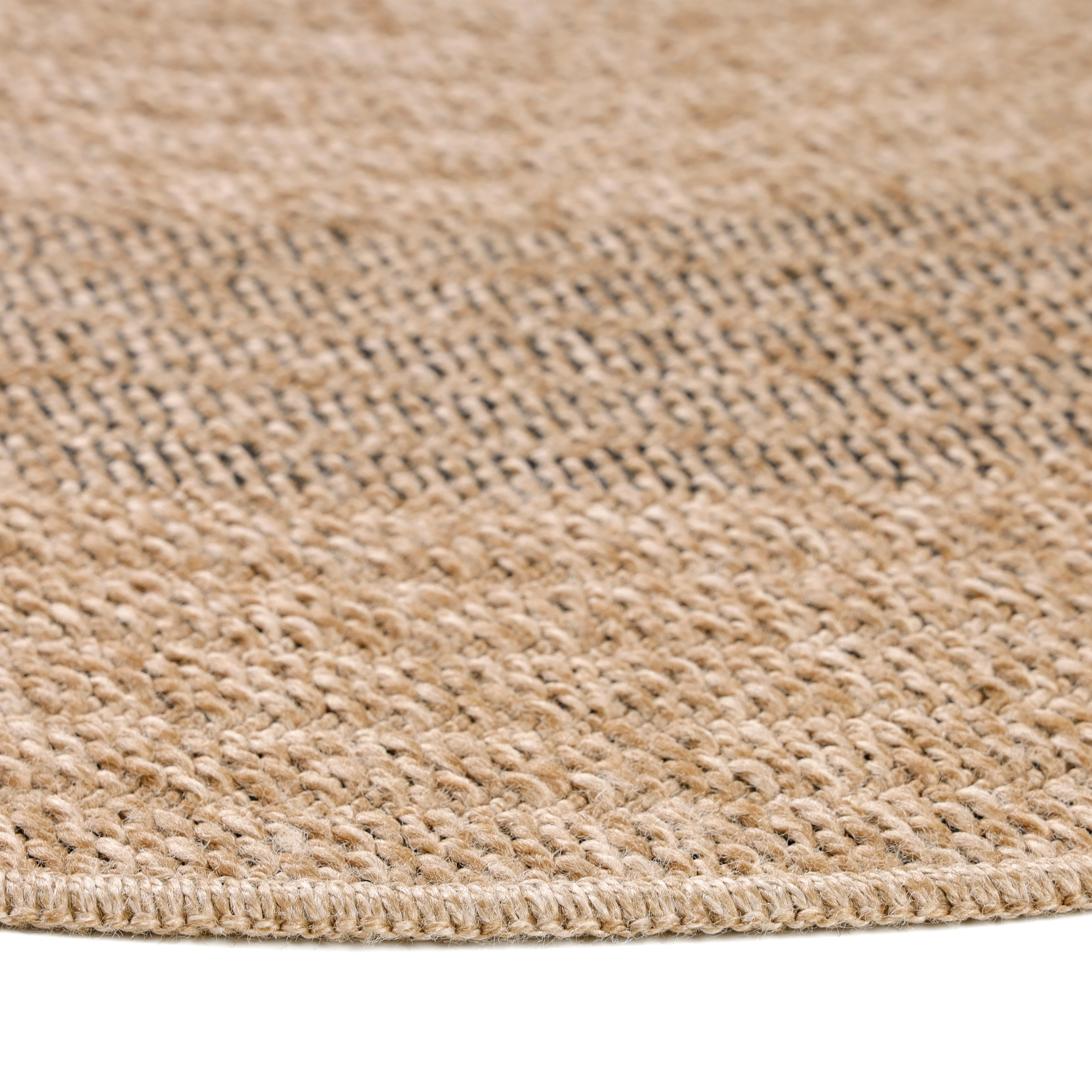 Jute Look Vloerkleed - Rond - Zwart - Image 4