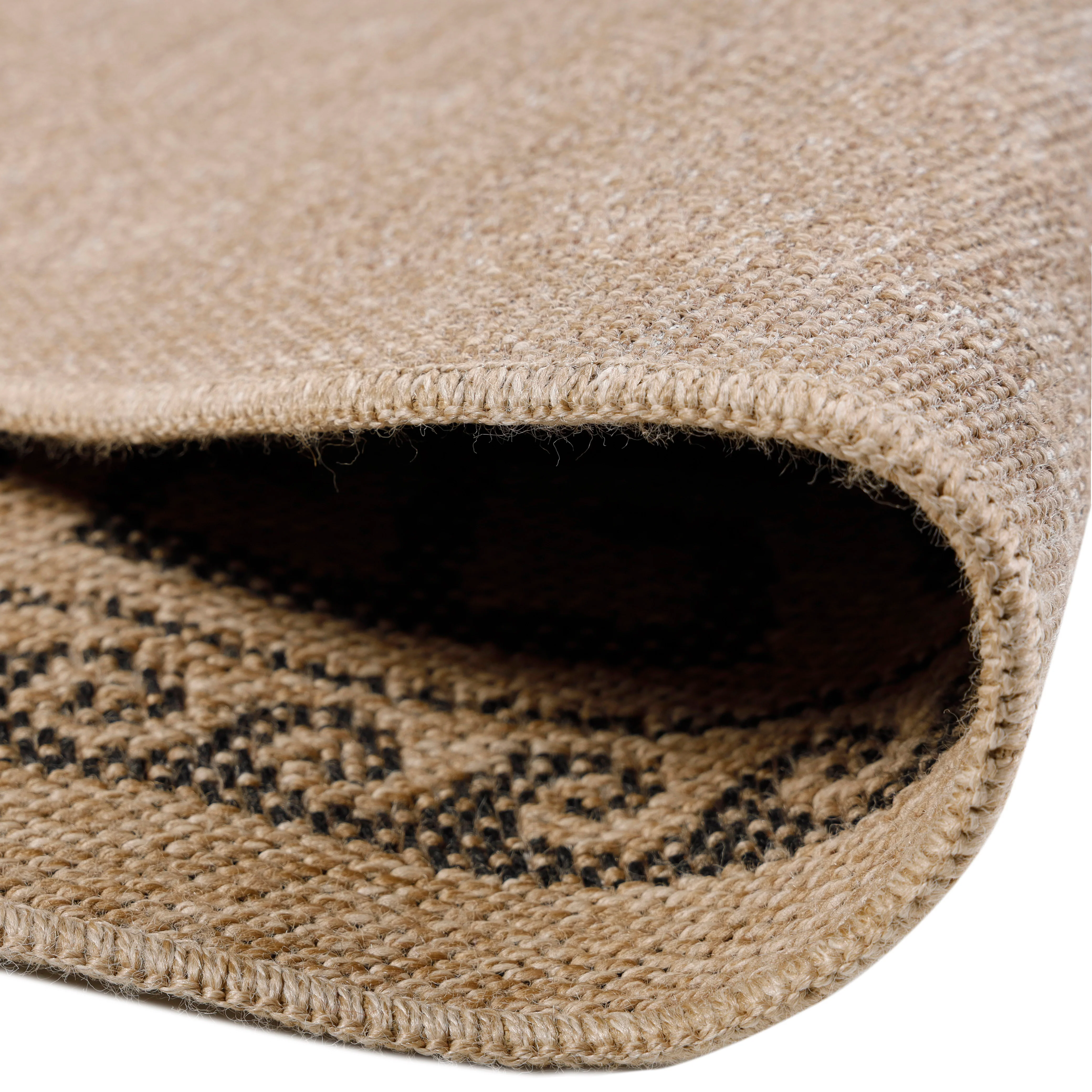 Jute Look Vloerkleed - Rond - Zwart Patroon - Image 5
