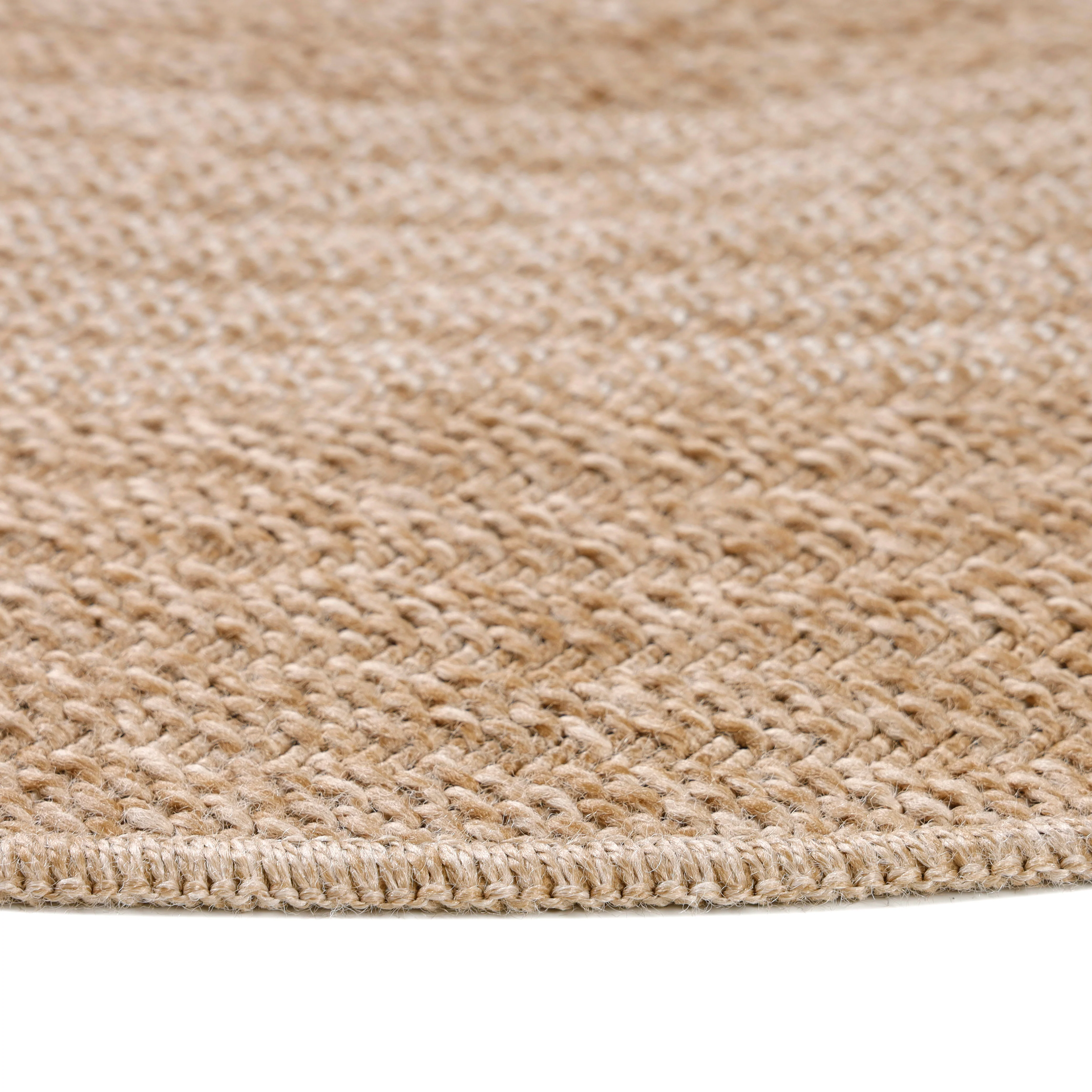 Jute Look Vloerkleed - Rond - Beige - Image 4