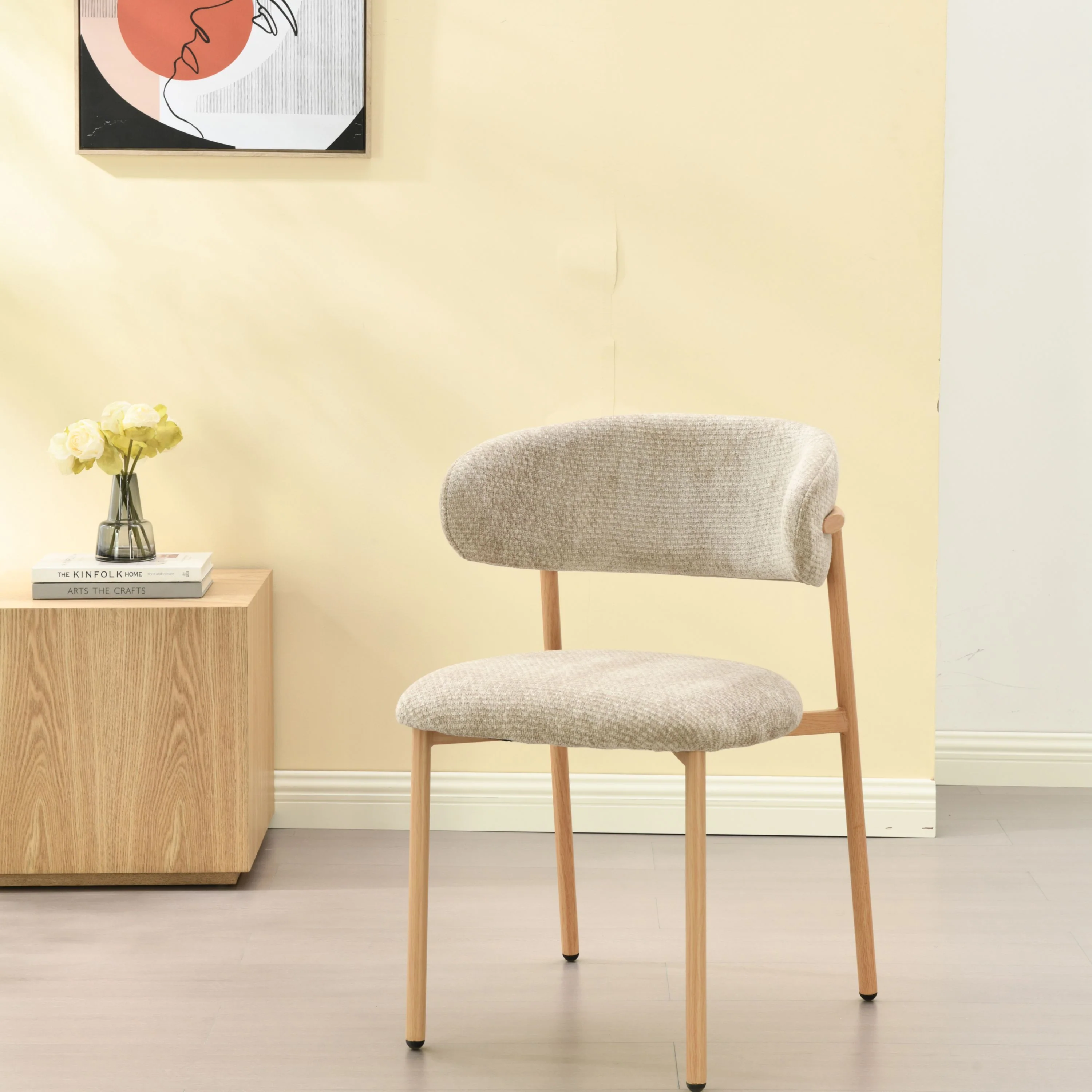 Kiara Eetkamerstoel - Beige Chenille - Naturel - Image 11