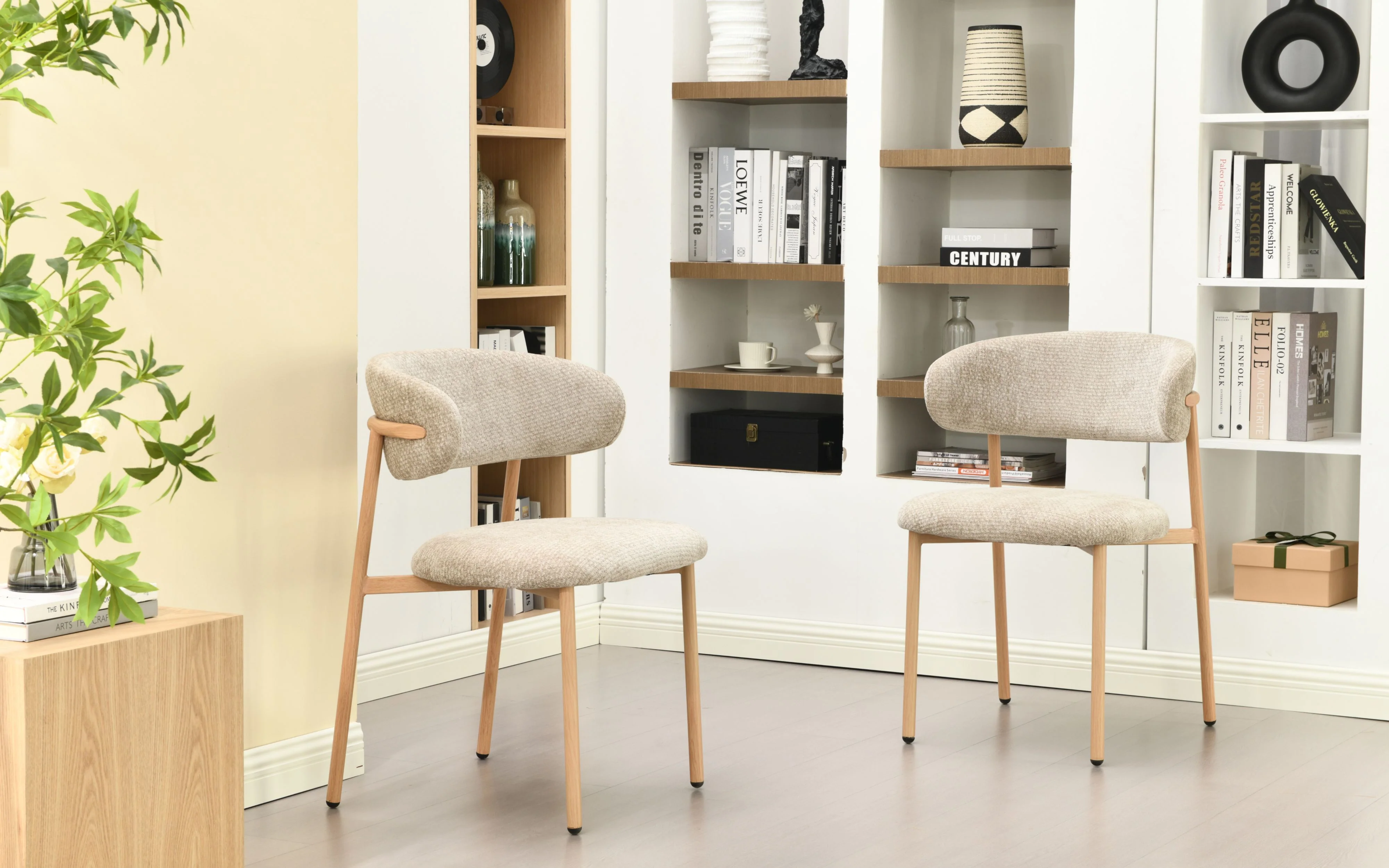Kiara Eetkamerstoel - Beige Chenille - Naturel - Image 12