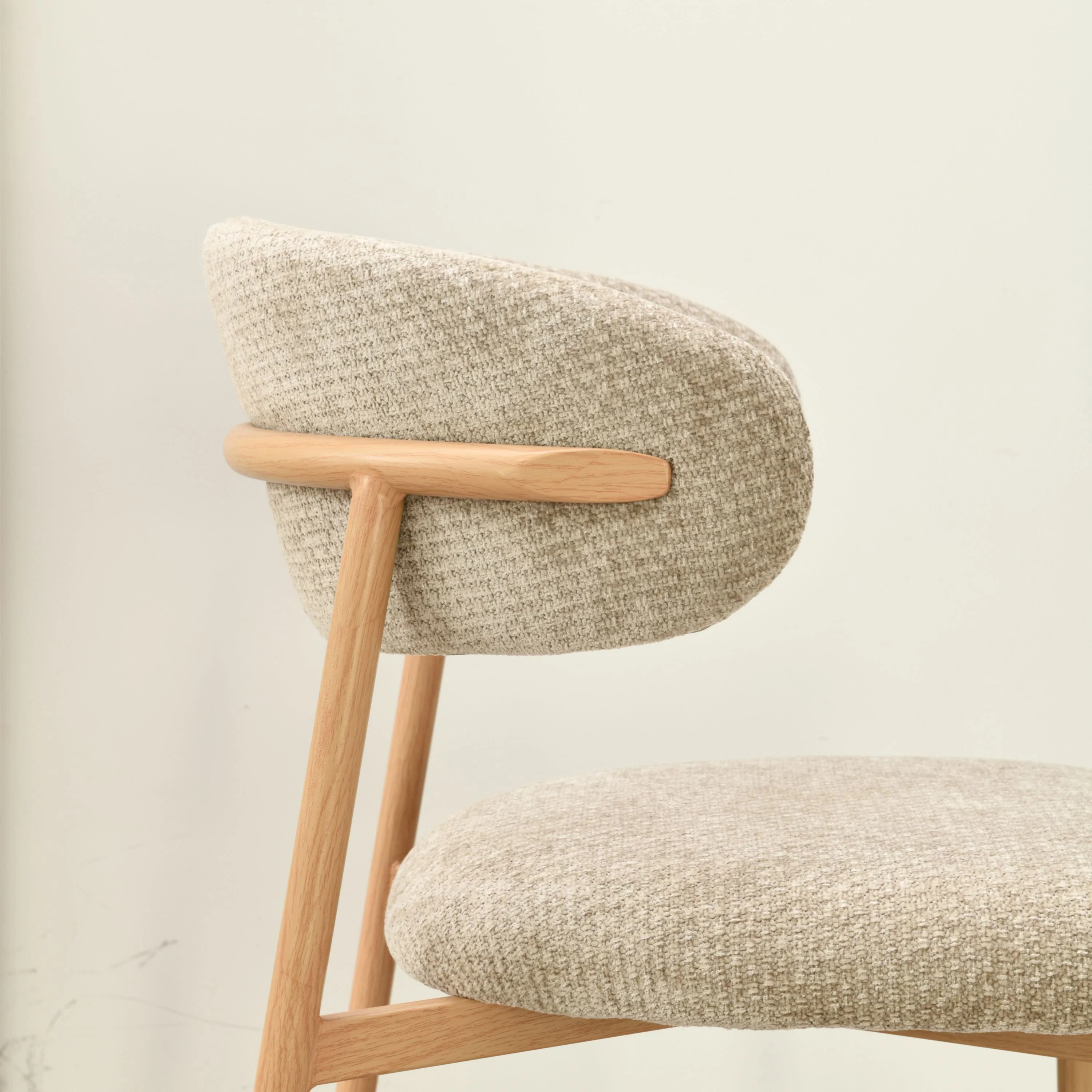 Kiara Eetkamerstoel - Beige Chenille - Naturel - Image 2