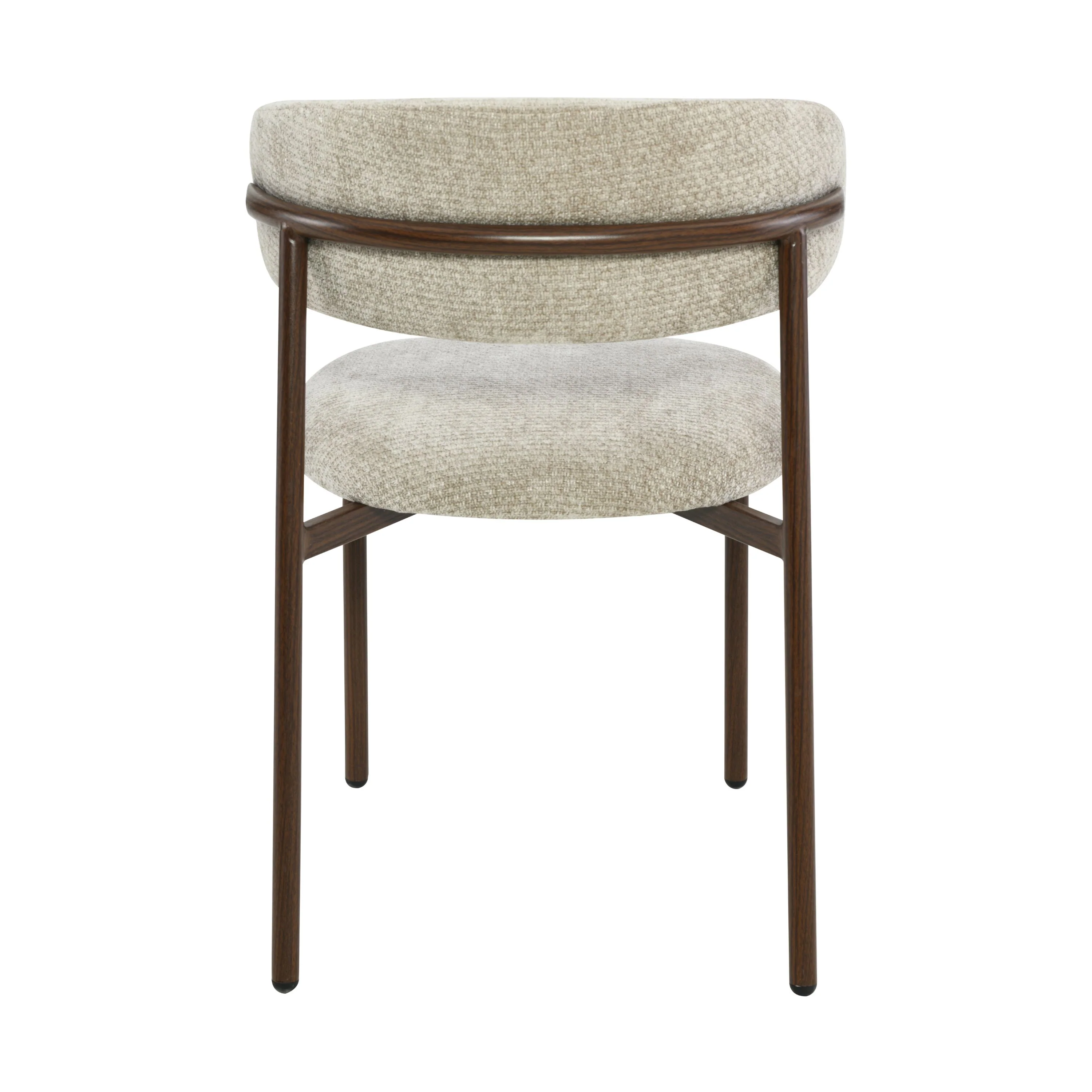 Kiara Eetkamerstoel - Beige Chenille - Walnoot - Image 6