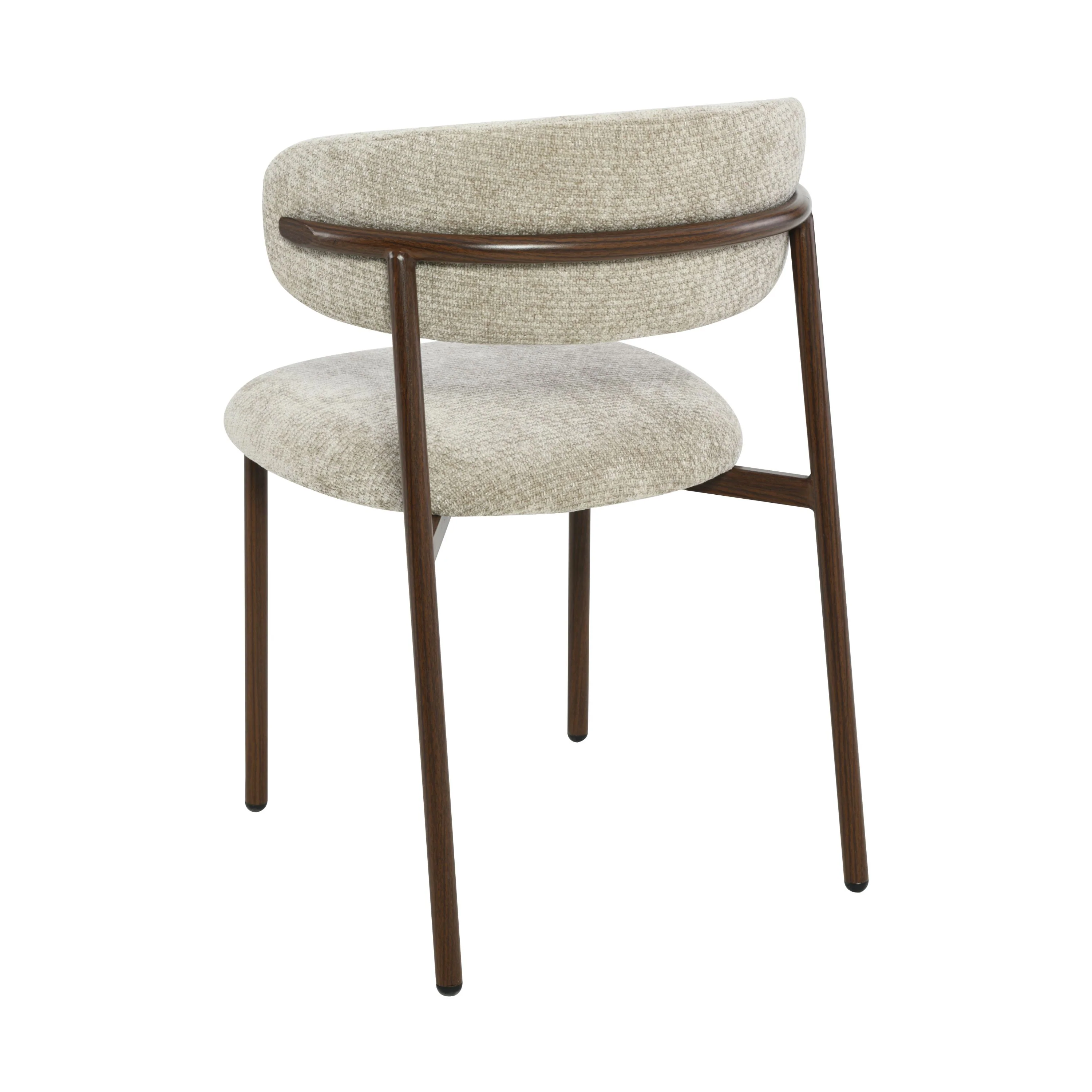 Kiara Eetkamerstoel - Beige Chenille - Walnoot - Image 7