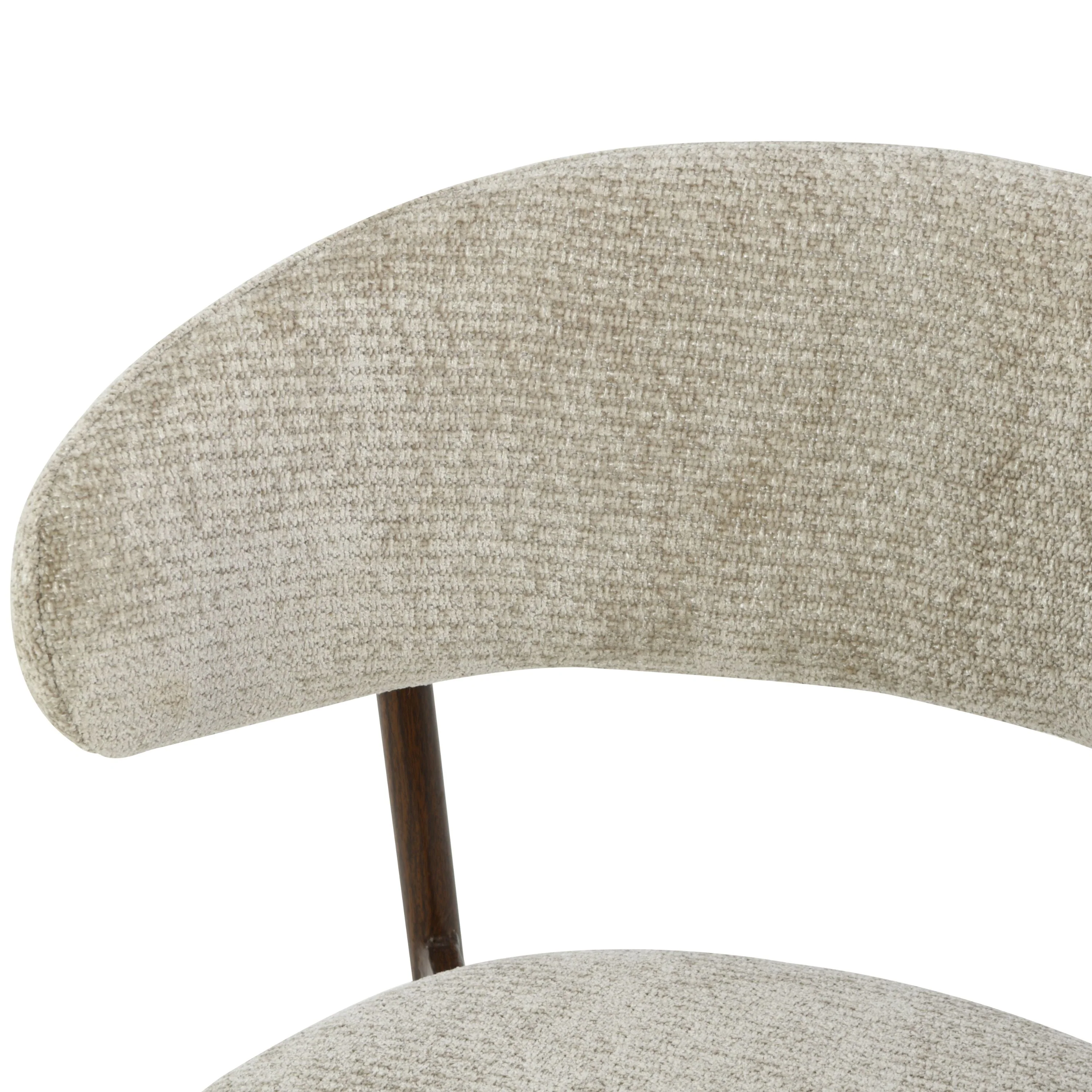 Kiara Eetkamerstoel - Beige Chenille - Walnoot - Image 8