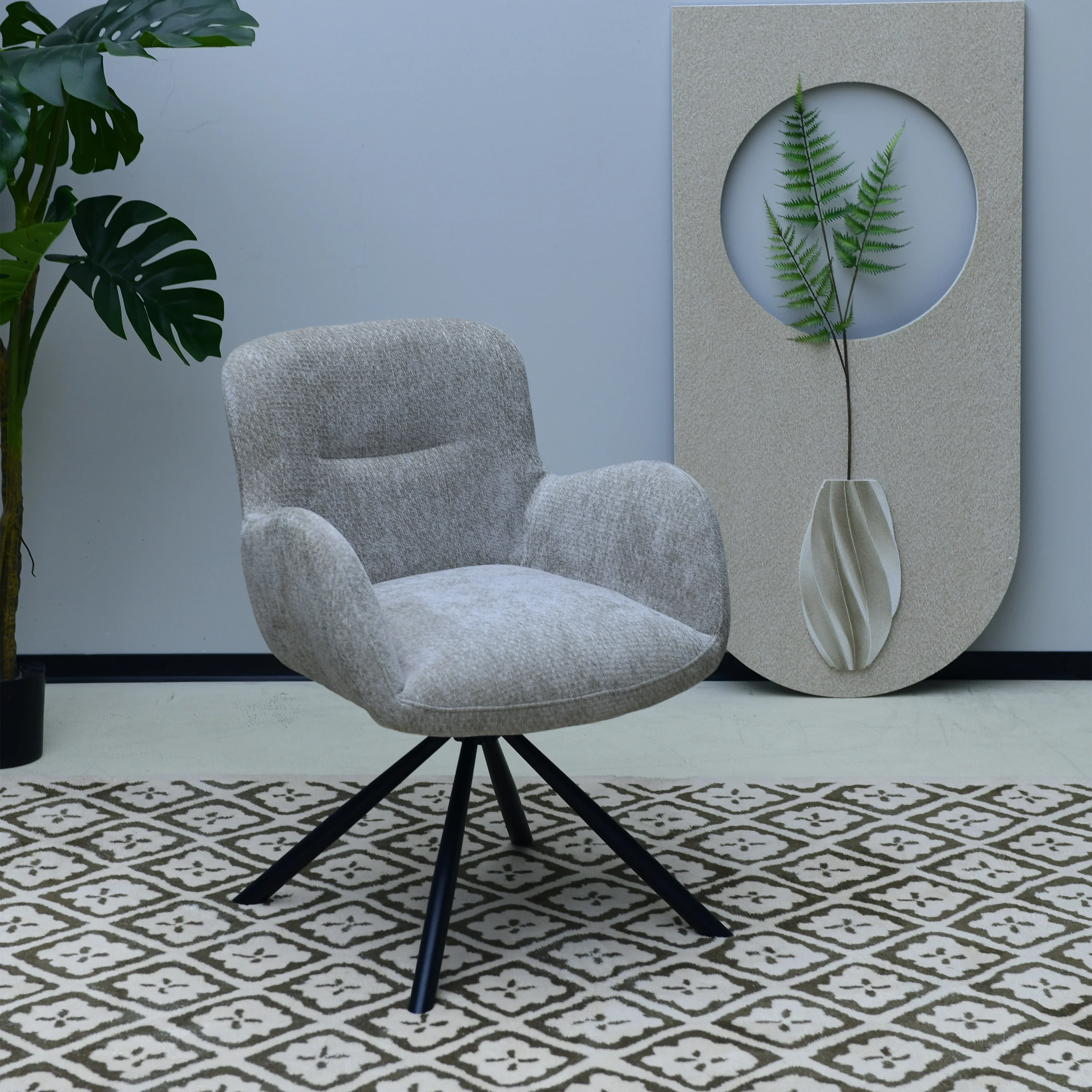 Leta Draaistoel - Beige - Chenille - Image 2