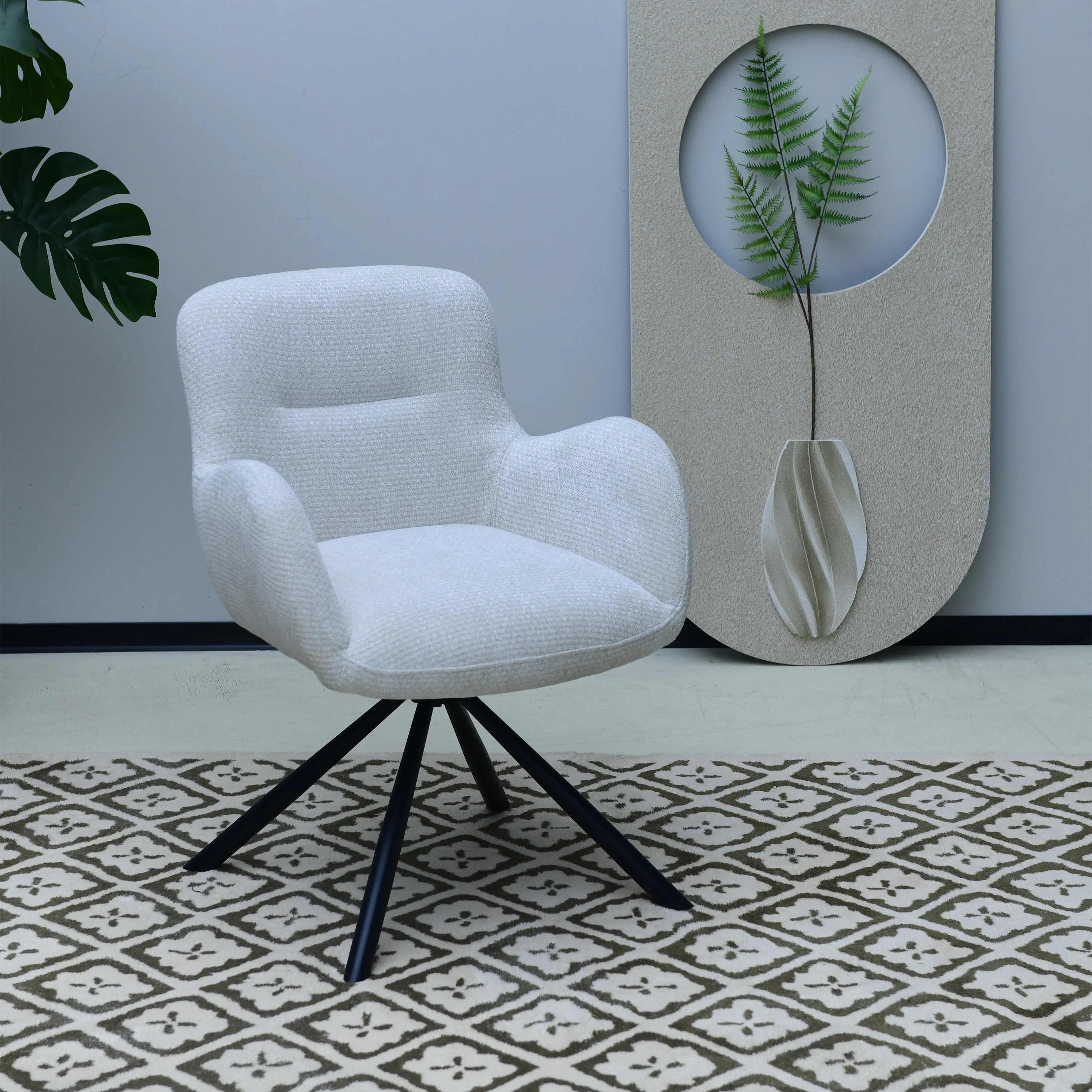 Leta Draaistoel - Ecru - Chenille - Image 2