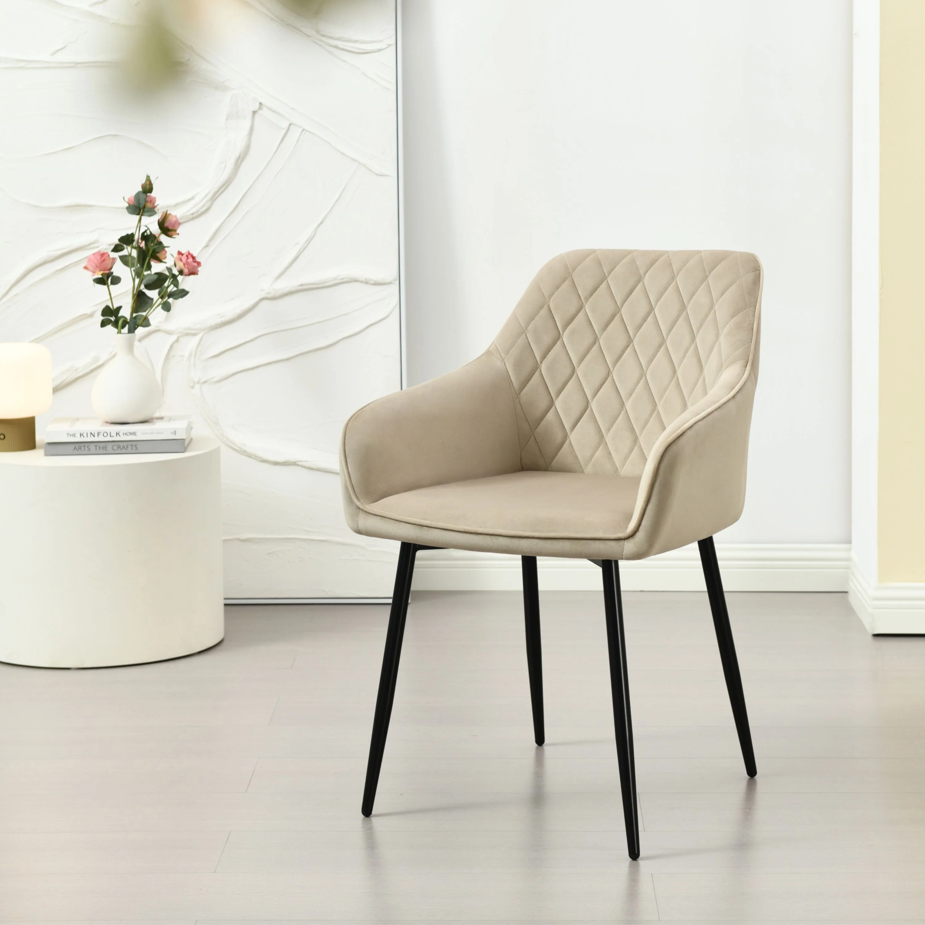 Mila Eetkamerstoel - Beige - Velvet - Image 2