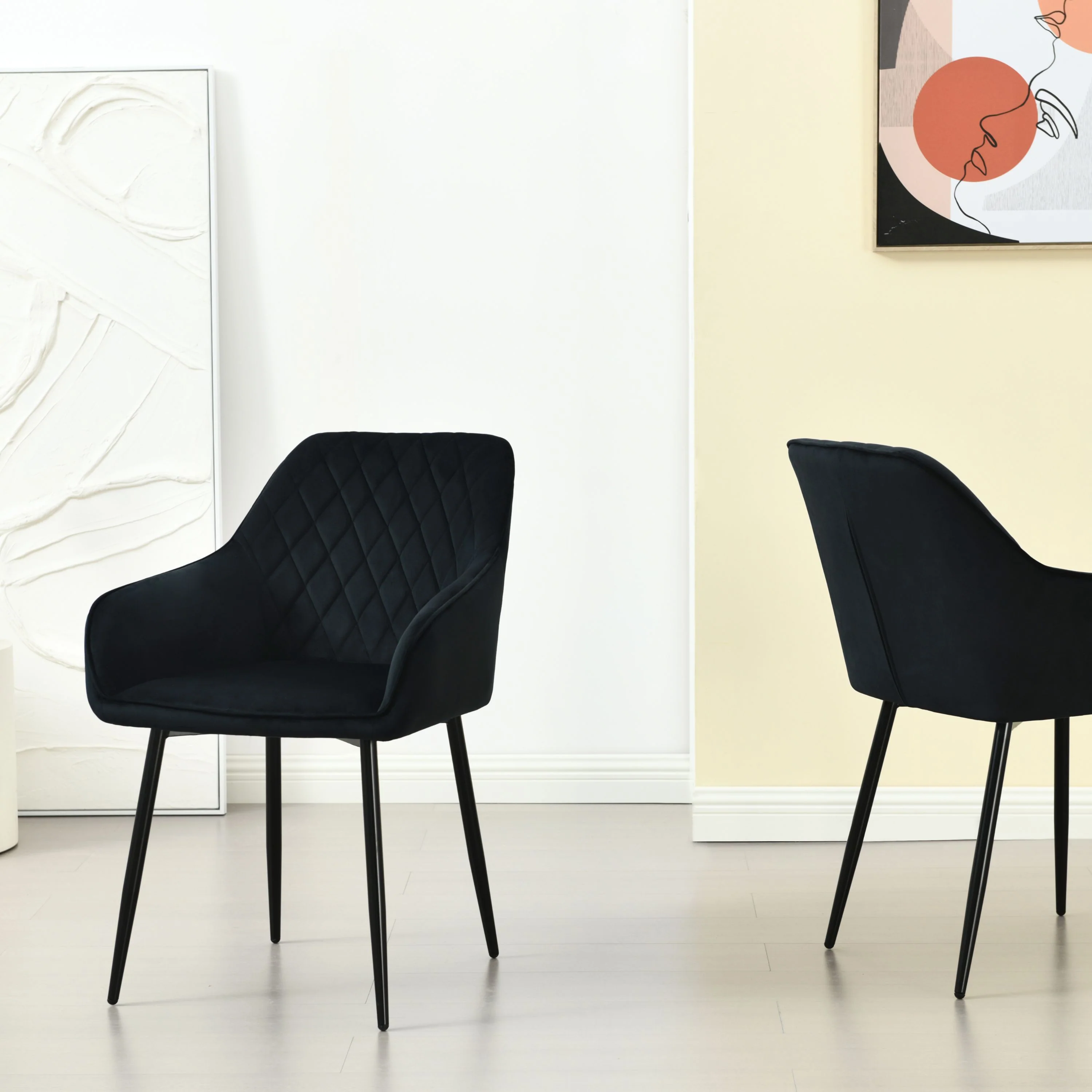 Mila Eetkamerstoel - Zwart - Velours - Image 7