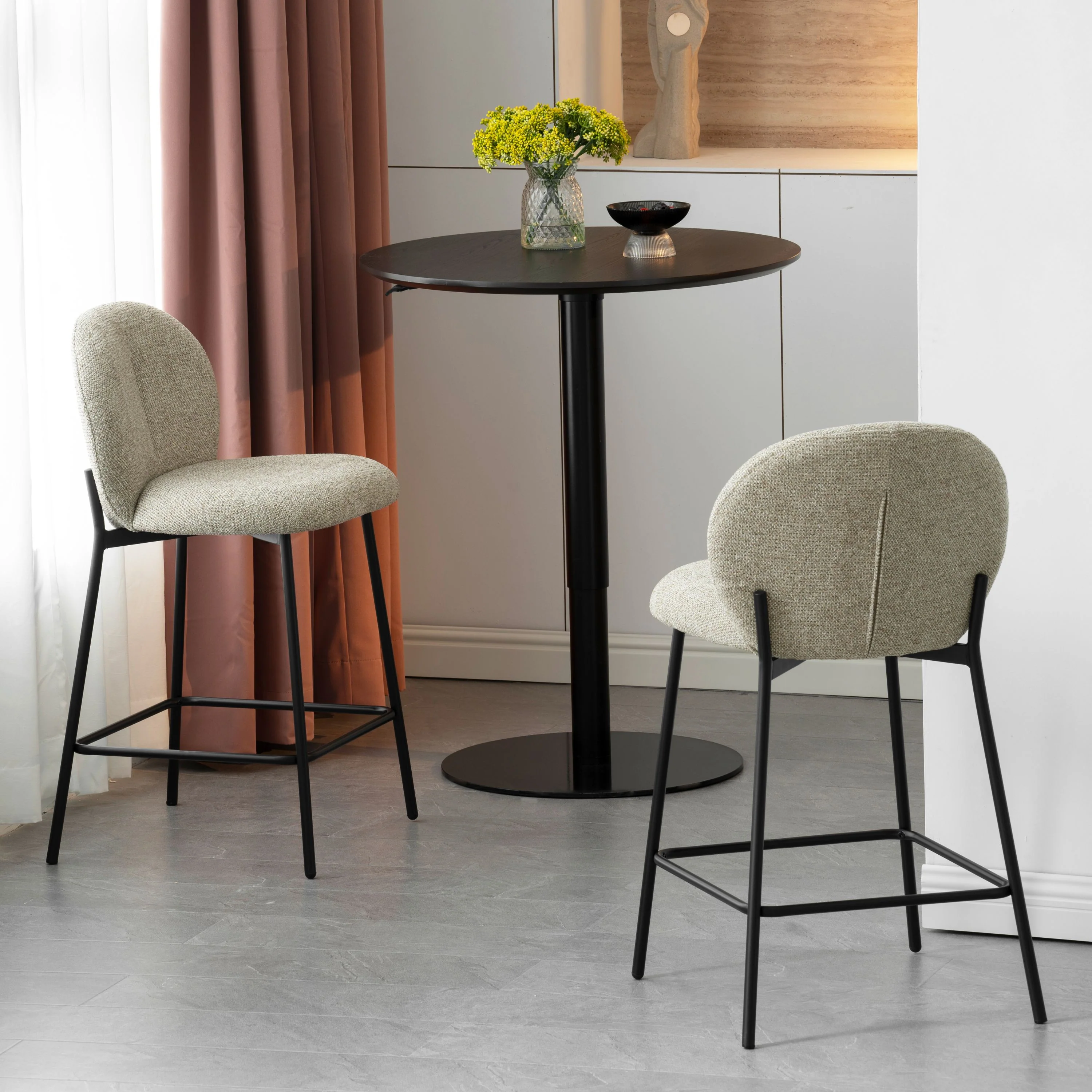 Ruby Barstoel - Taupe Chenille - Image 2