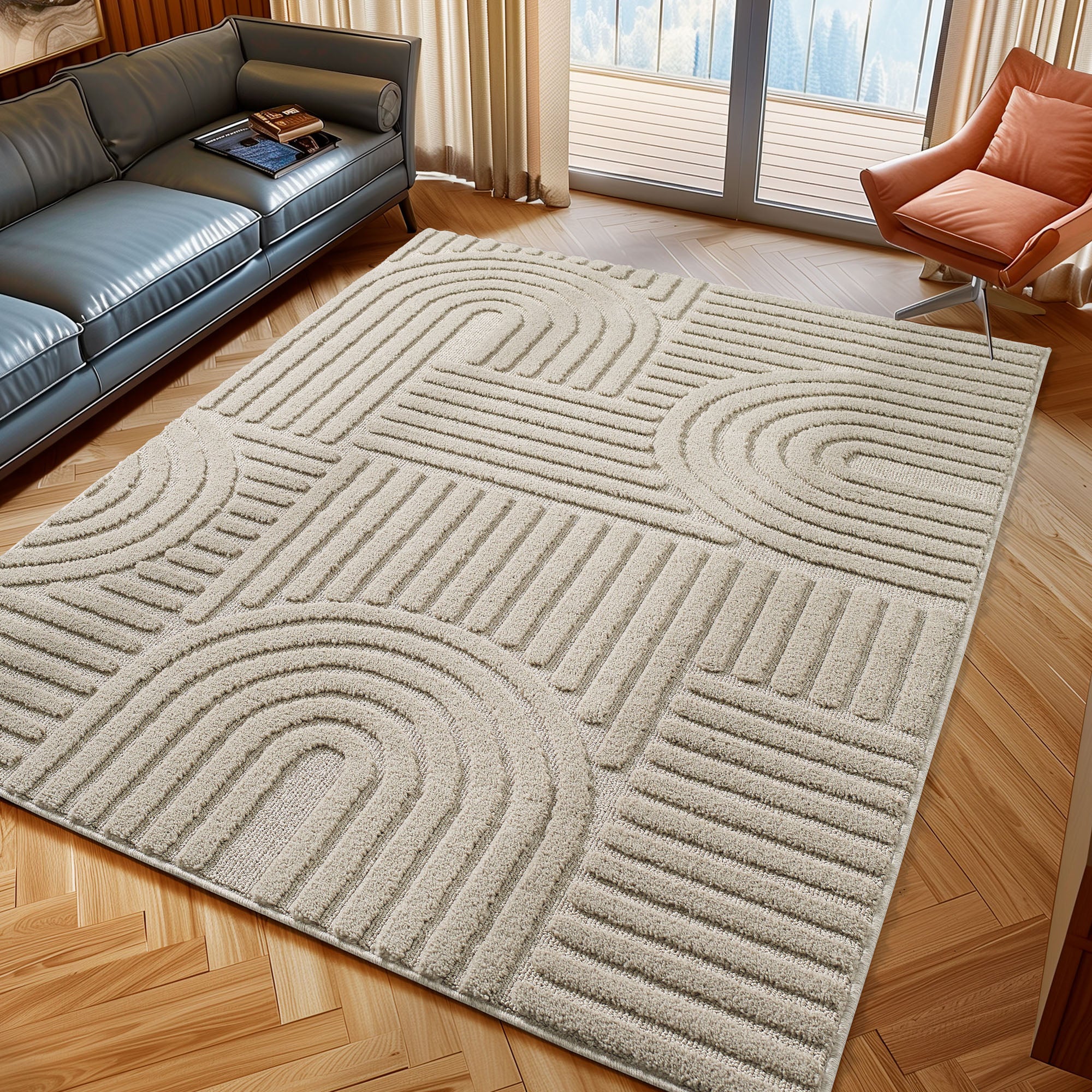 Scandinavisch Vloerkleed - Arch - Beige - Image 2