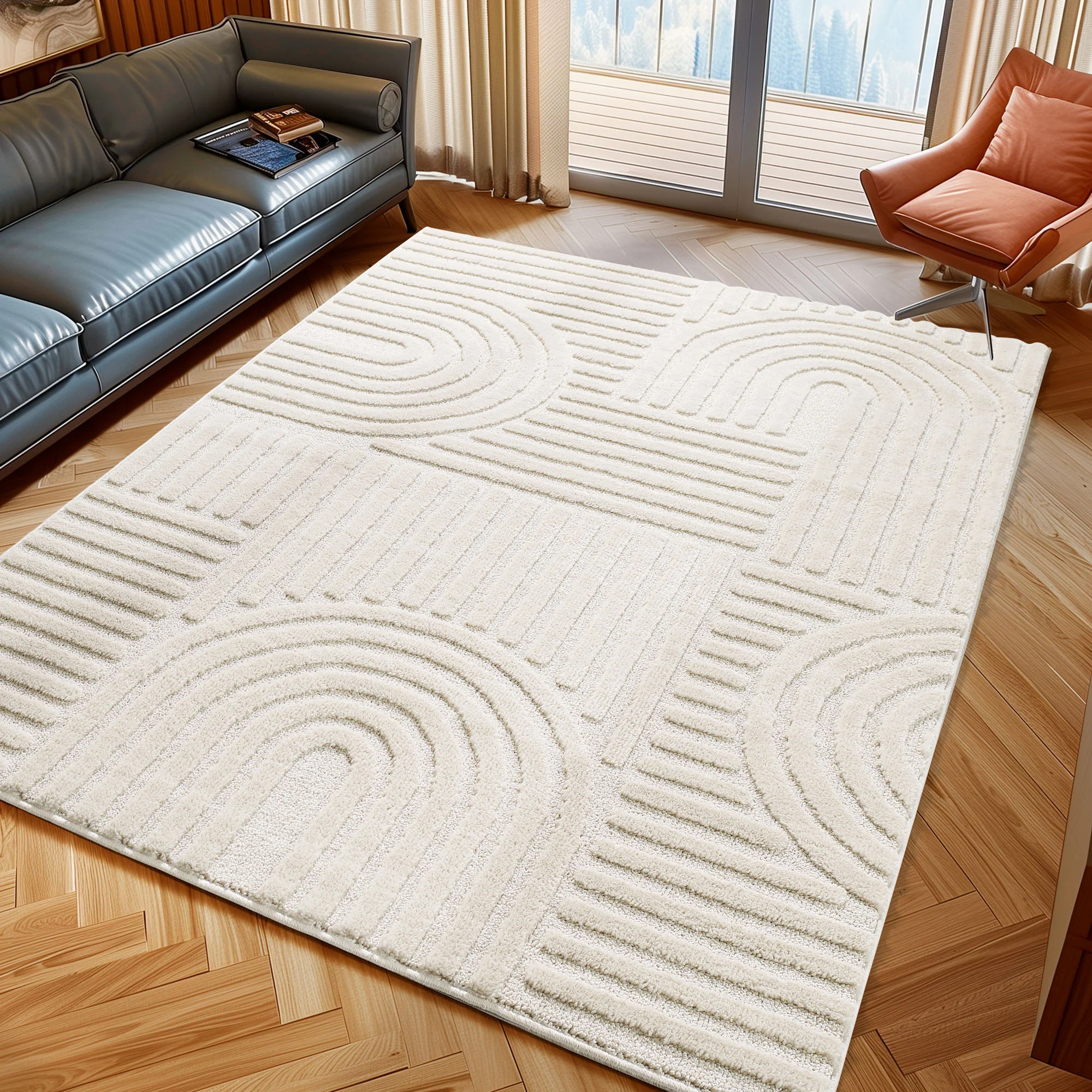 Scandinavisch Vloerkleed - Arch - Creme - Image 2