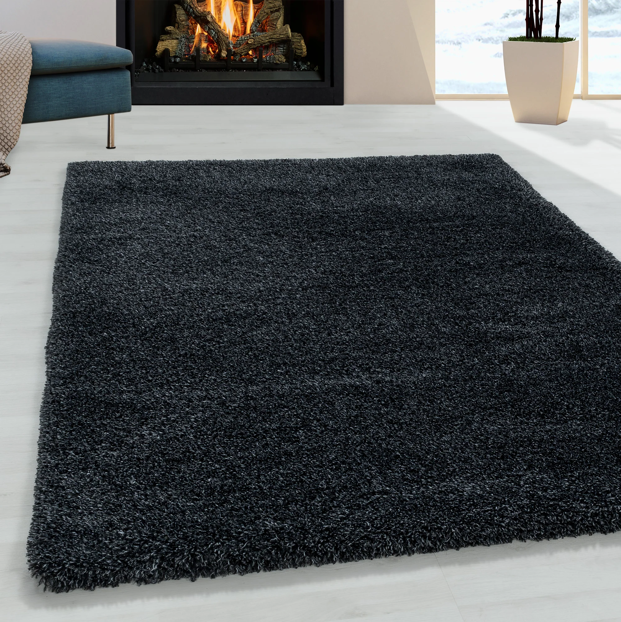 Hoogpolig Vloerkleed - Fuzzy - Anthraciet - Image 2